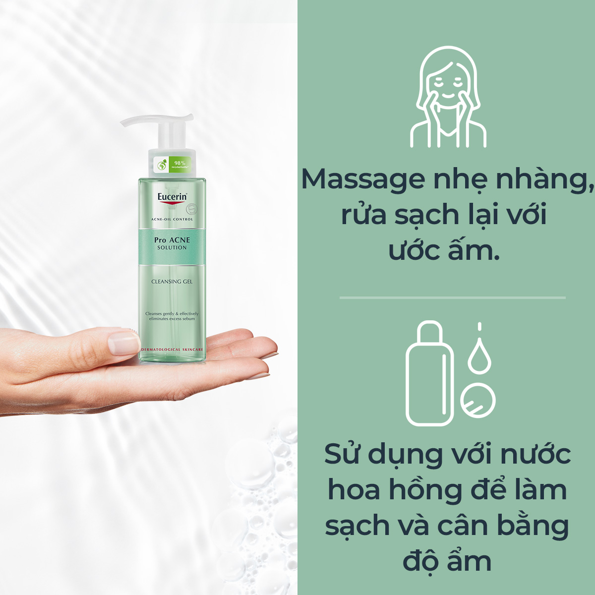 Mô tả Gel rửa mặt giảm mụn Eucerin Pro Acne Cleansing Gel 200ml - 3