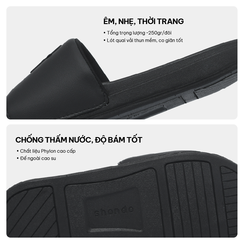 Mô tả Dép Quai Ngang Nam Nữ Trendy 2 Thêu SH, Thoải Mái, Siêu Nhẹ Shondo Nhiều Màu - 5