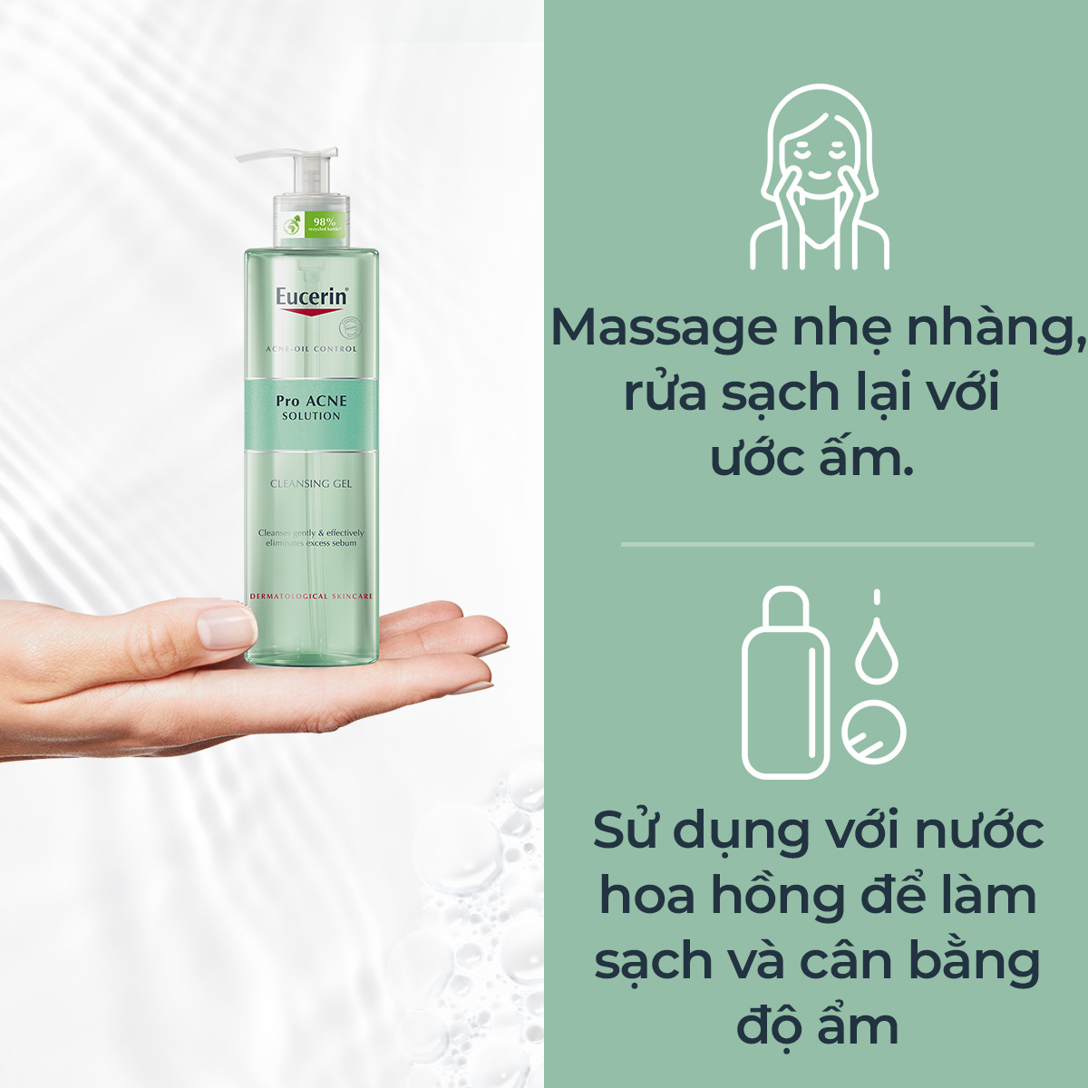 Mô tả Gel rửa mặt giảm mụn Eucerin Pro Acne Cleansing Gel 400ml - 3