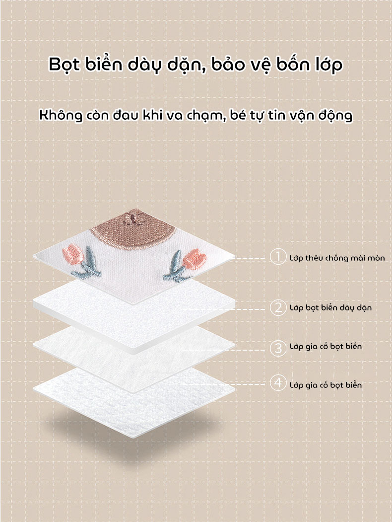 Mô tả Tất Tập Bò, Vớ Tập Bò KidAndMom giúp bảo vệ đầu gối bé không bị đau khi bò chống trơn trượt - 1