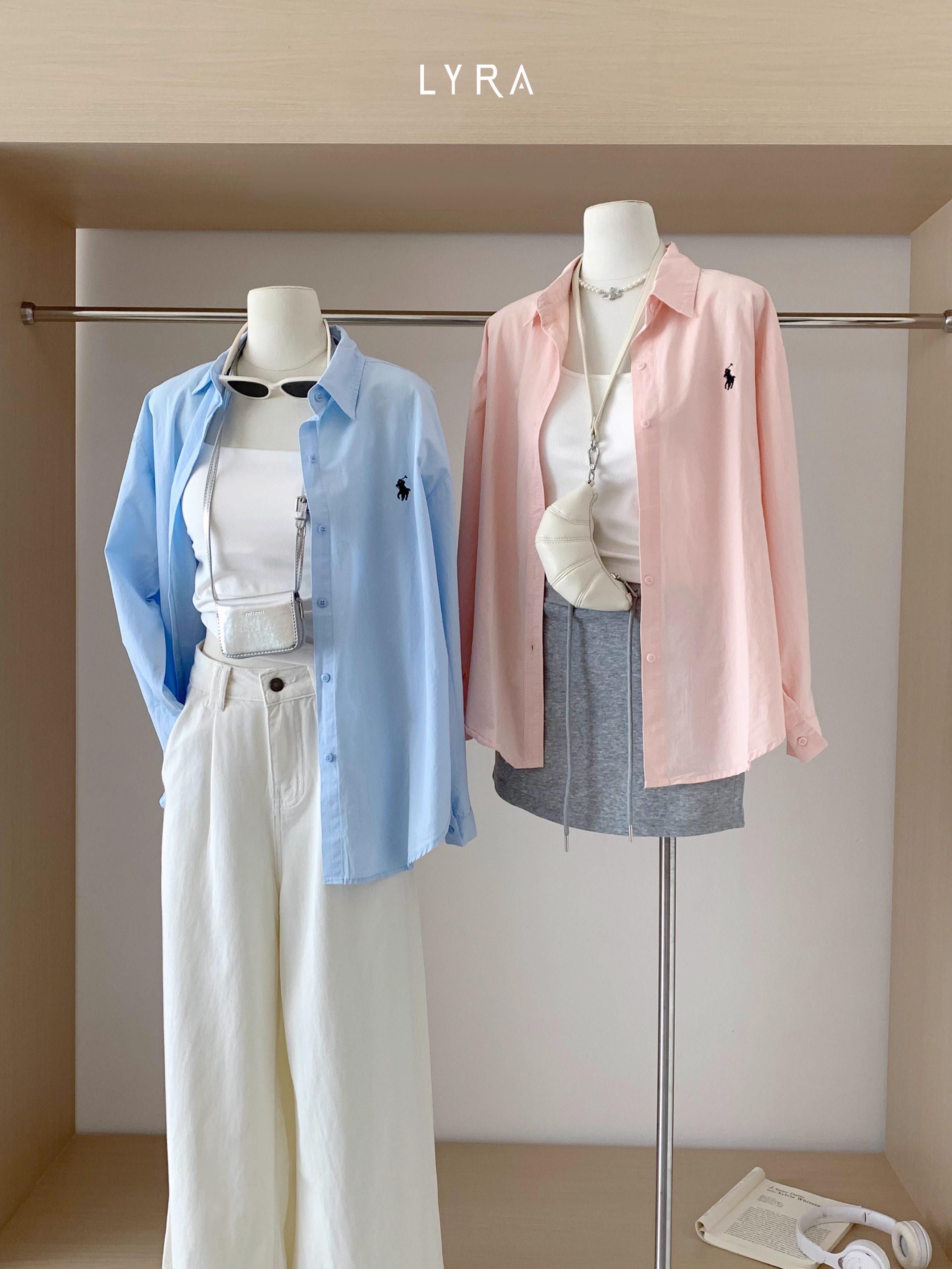 Mô tả LYRA - Áo sơ mi nữ form rộng dài tay thêu ngựa, chất thô Hàn cao cấp, kiểu dáng trendy hiện đại LWNSM010 - 7