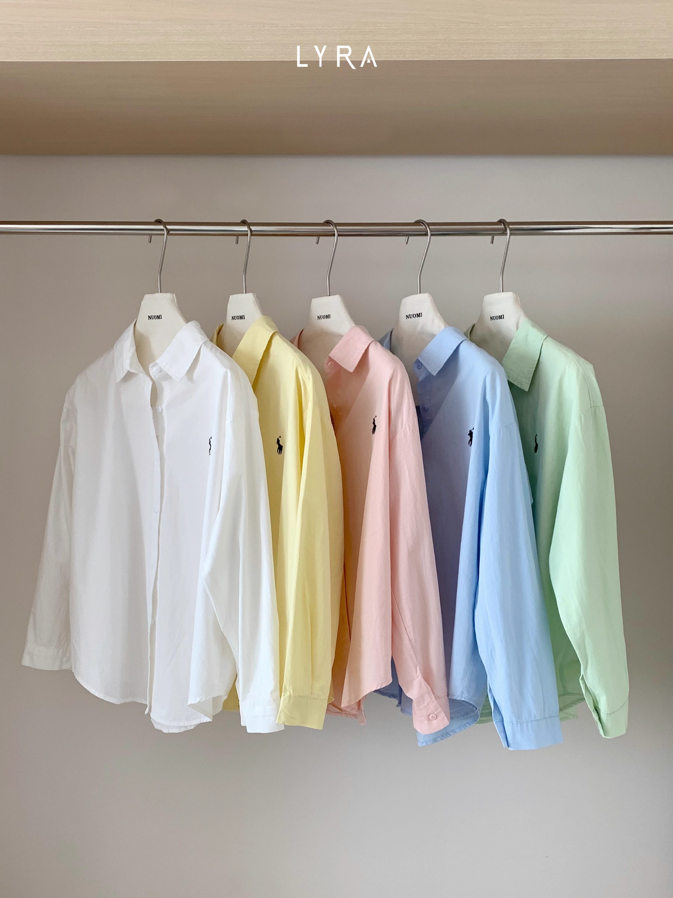 Mô tả LYRA - Áo sơ mi nữ form rộng dài tay thêu ngựa, chất thô Hàn cao cấp, kiểu dáng trendy hiện đại LWNSM010 - 8