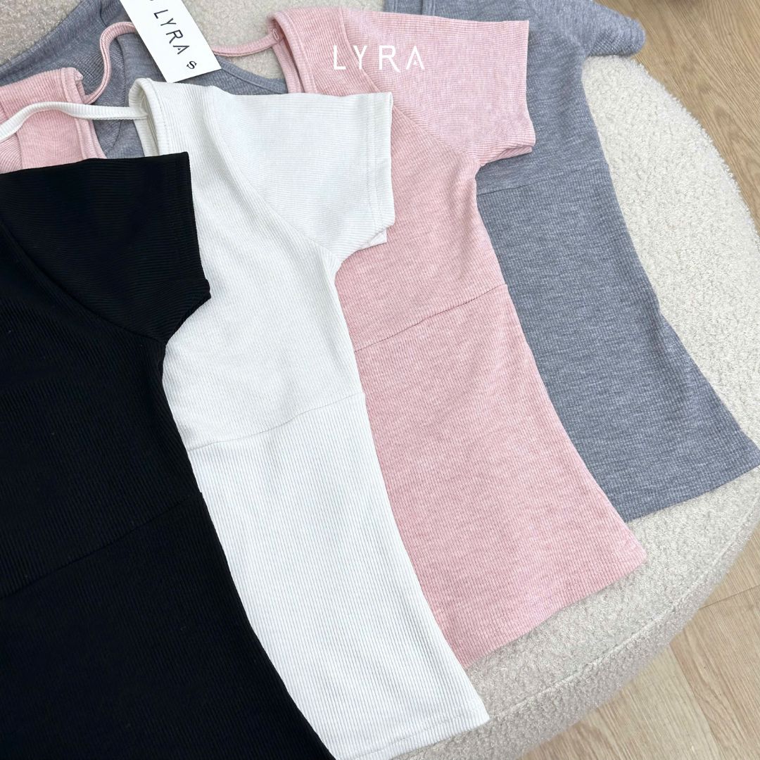 Mô tả LYRA-Áo thun ôm body dây lưng cúc dọc mặc 2 kiểu, chất thun gân co dãn mạnh 4 chiều thấm mồ hôi LWNAP001 - 4