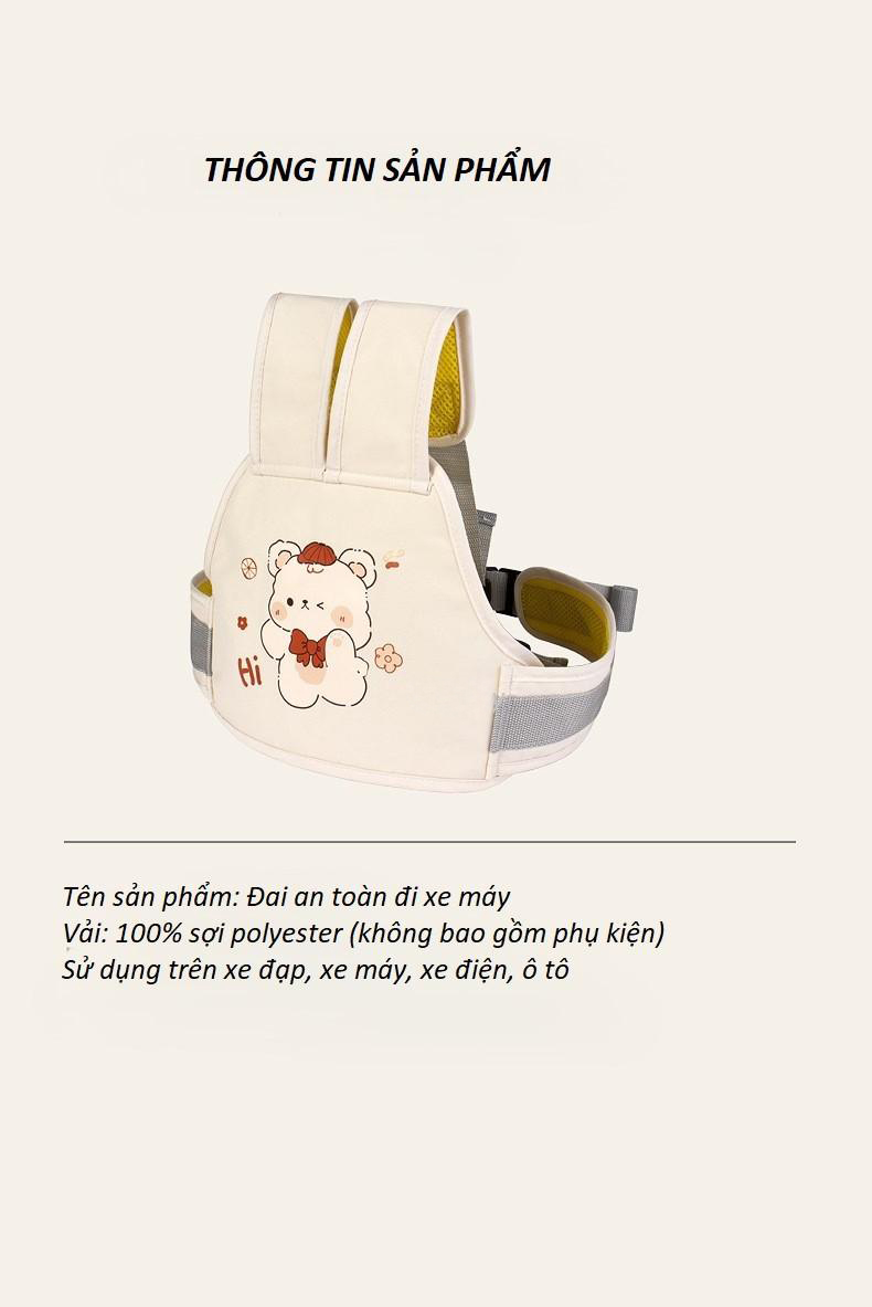 Mô tả Đai đi xe máy an toàn cho bé Hàn cho bé KidsWorld vải lưới thoáng khí (từ 1 đến 10 tuổi) - 9