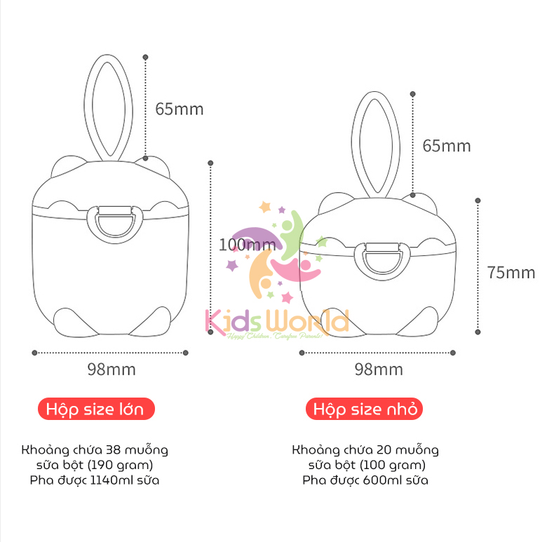 Mô tả Hộp đựng sữa bột, thức ăn KidAndMom Dung Tích 225ml có quai cầm tiện lợi cho mẹ và bé - 8