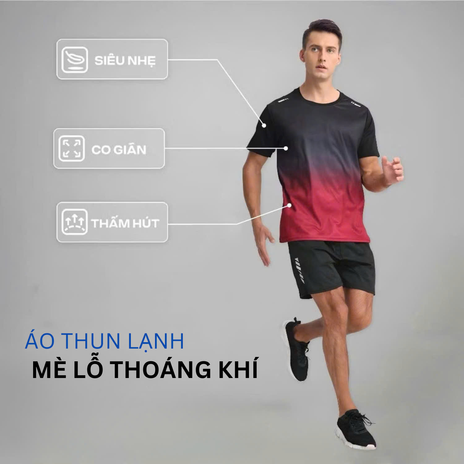 Mô tả Áo thun nam Gấu 194 vải thun lạnh co dãn, phong cách thể thao - gym - bóng đá, from slim fit - ATL - 2