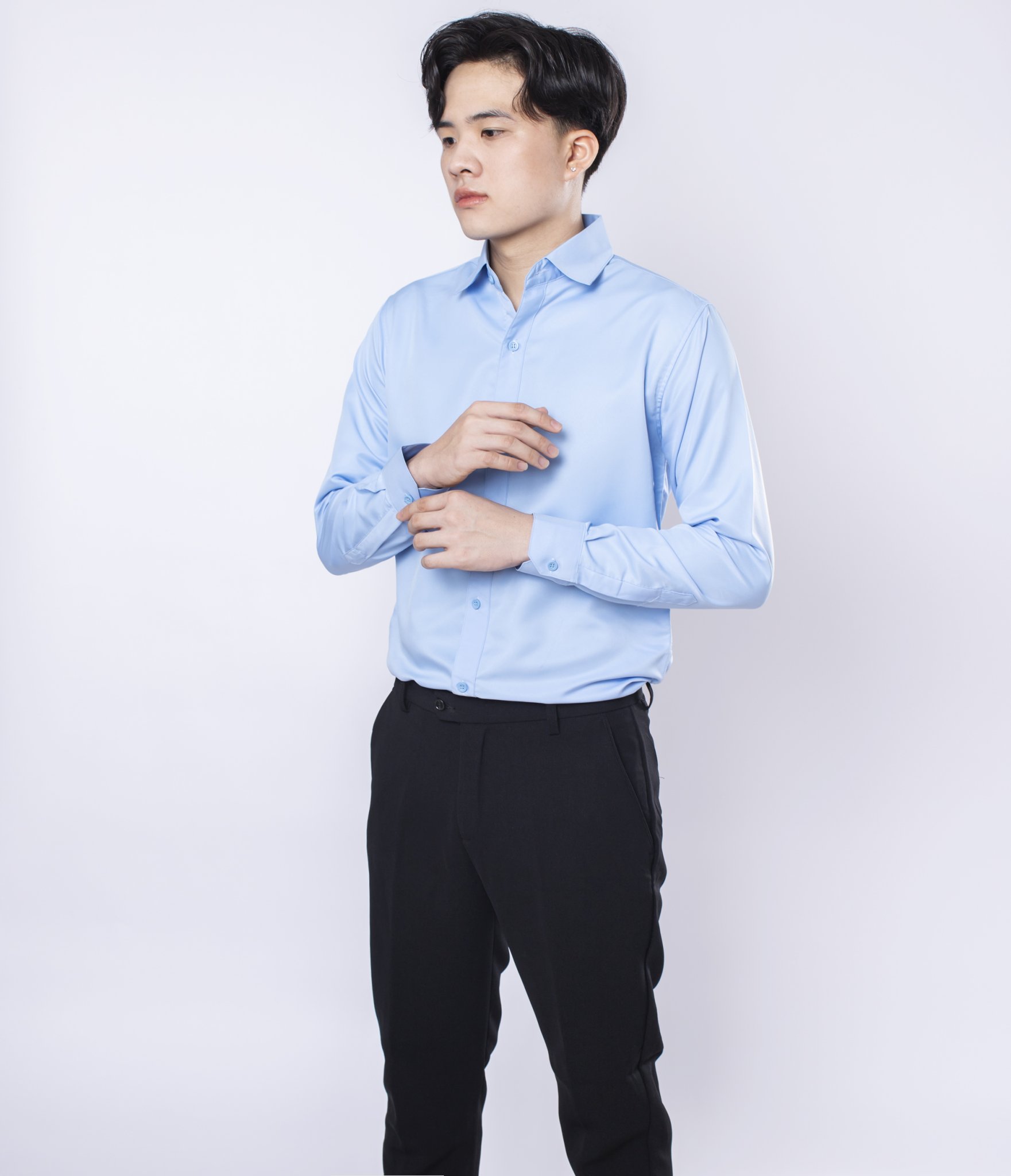 Mô tả Áo sơ mi trơn dài tay cao cấp LADOS - 779 chất lụa mềm mại - 5