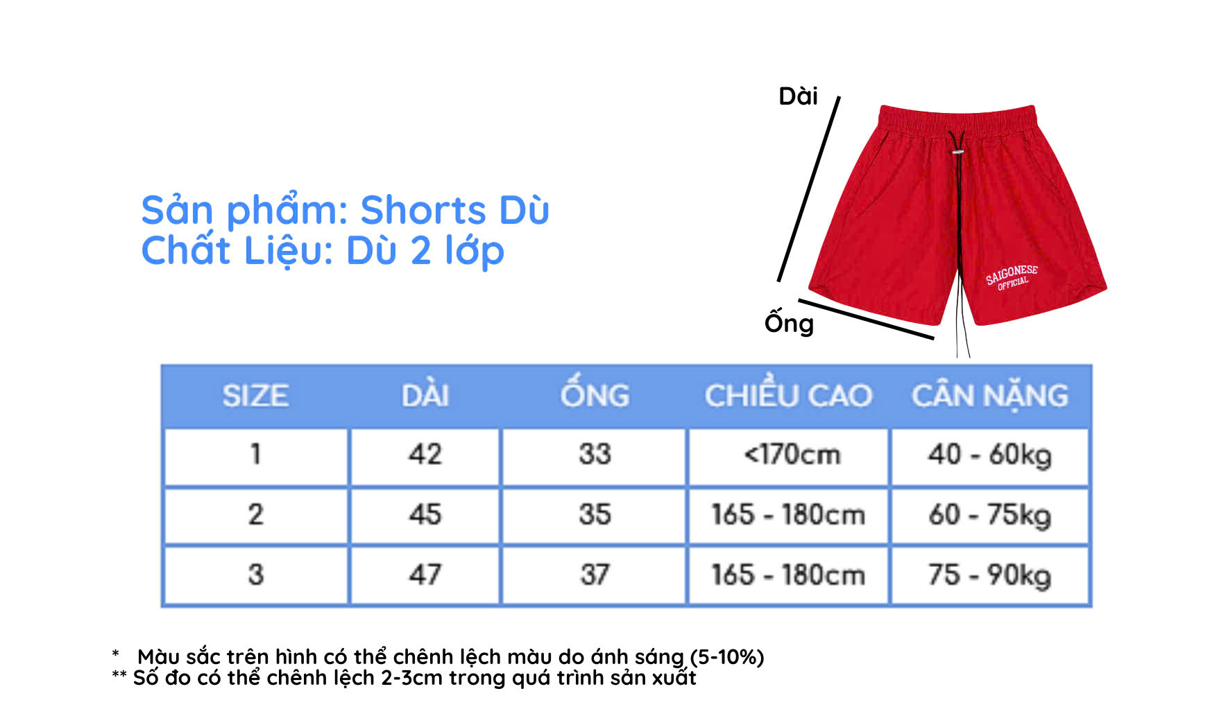 Mô tả Quần Short Dù SAIGONESE Quần Đùi Lưng Thun Dây Dài Có Lót Lưới Form Trên Gối Unisex Nam Nữ - 1