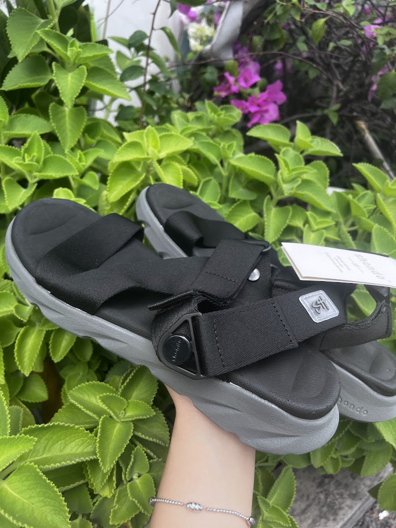 Mô tả Giày Sandal Nam Nữ F6S Thoải Mái, Nhẹ Êm Xoay Shondo XÁM ĐEN F6S1212 - 3
