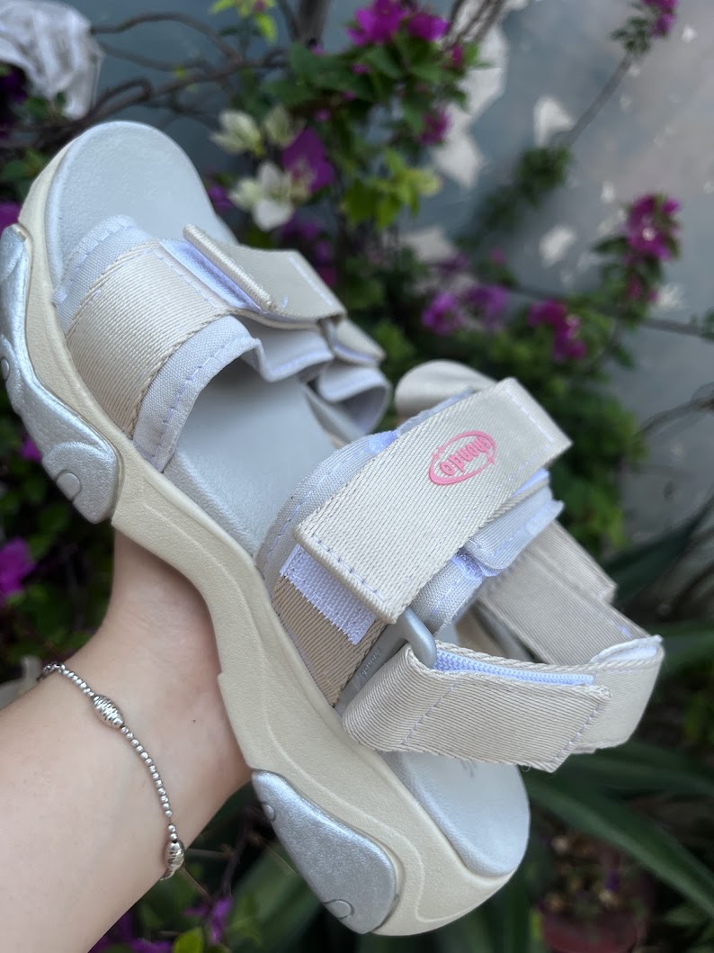 Mô tả Sandal Shondo nữ Girly quai thun màu xám be GIM2520 - 3