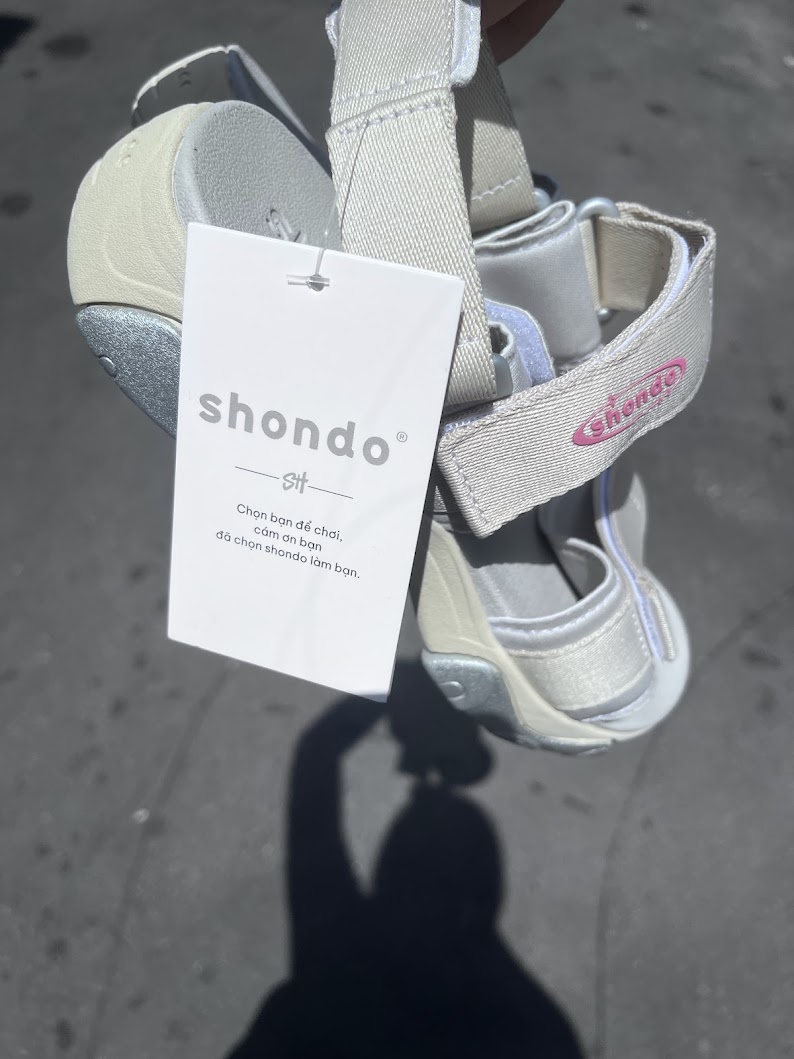 Mô tả Sandal Shondo nữ Girly quai thun màu xám be GIM2520 - 4