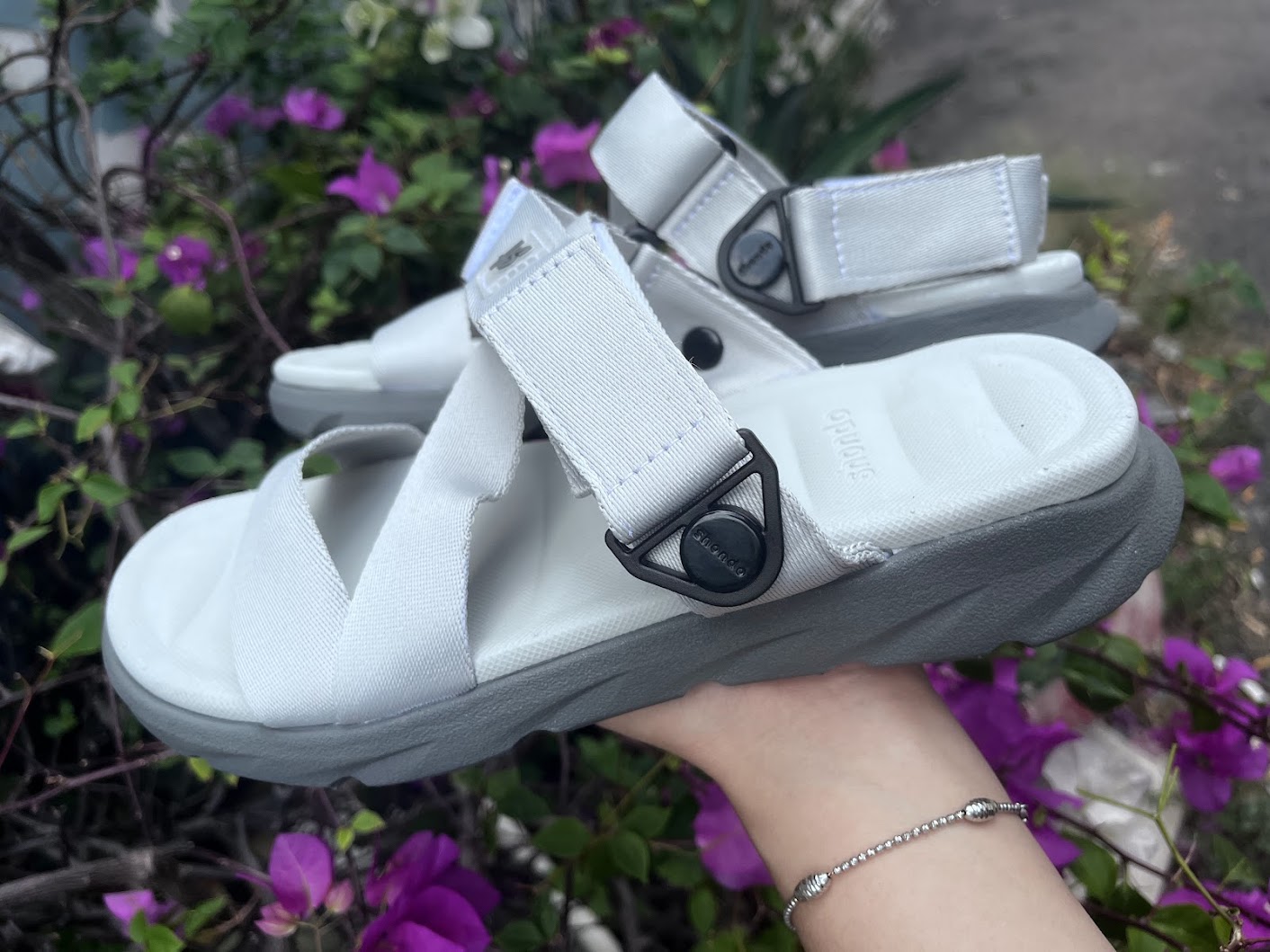 Mô tả Sandal Shondo quai hậu xoay màu xám rêu F6S1122 - 3