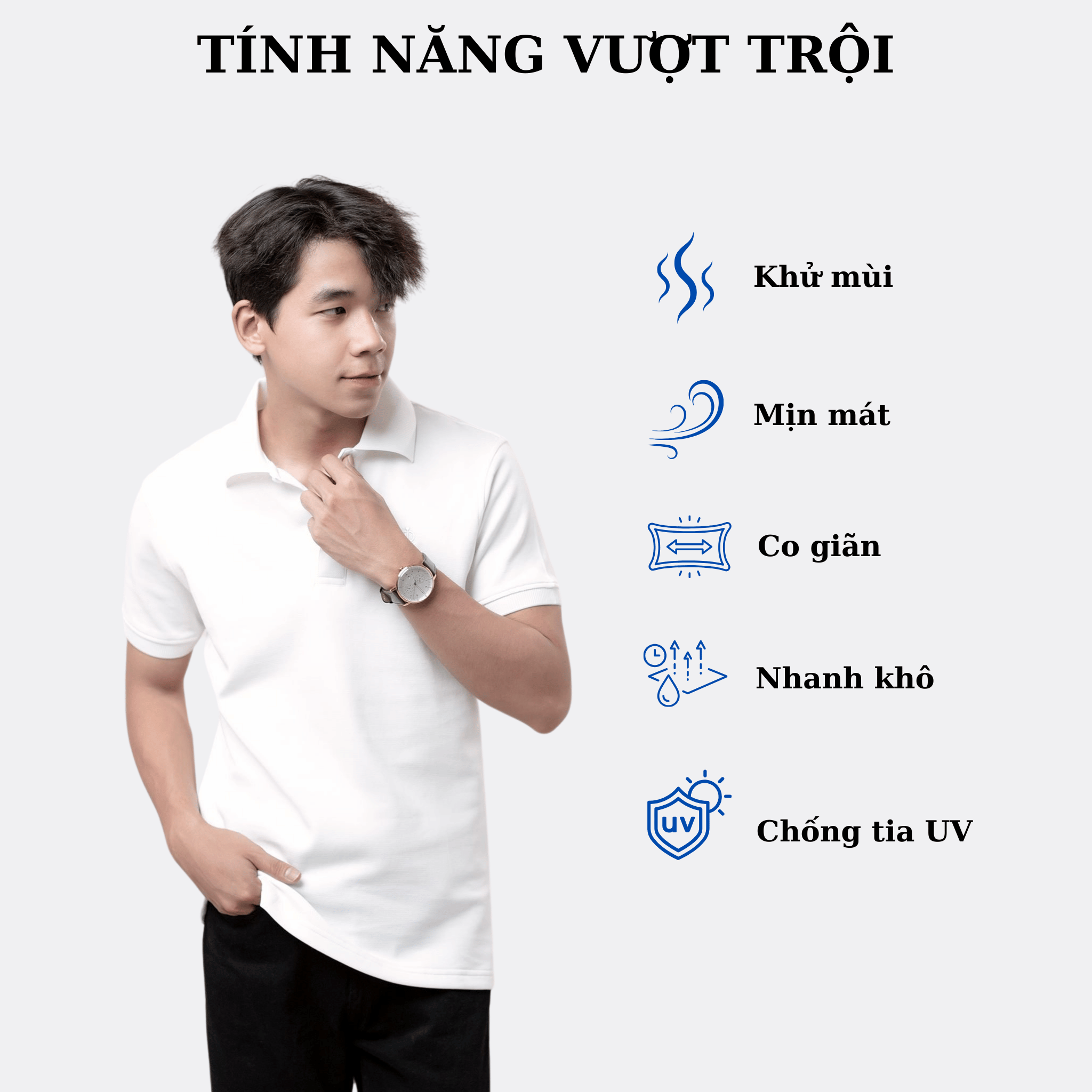Đường may tỉ mỉ của áo polo LADOS