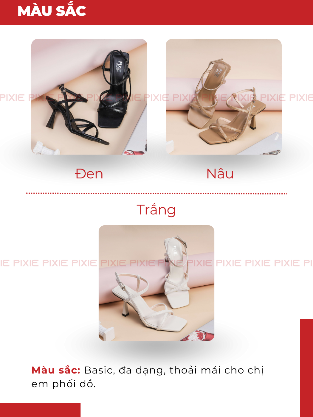 Mô tả Giày Sandal Cao Gót Nữ 7cm Quai Chéo Pixie H088 - 3
