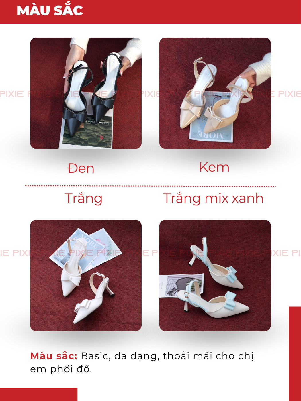 Mô tả Giày Cao Gót Slingback 5cm Mũi Nhọn Pixie H370 - 4
