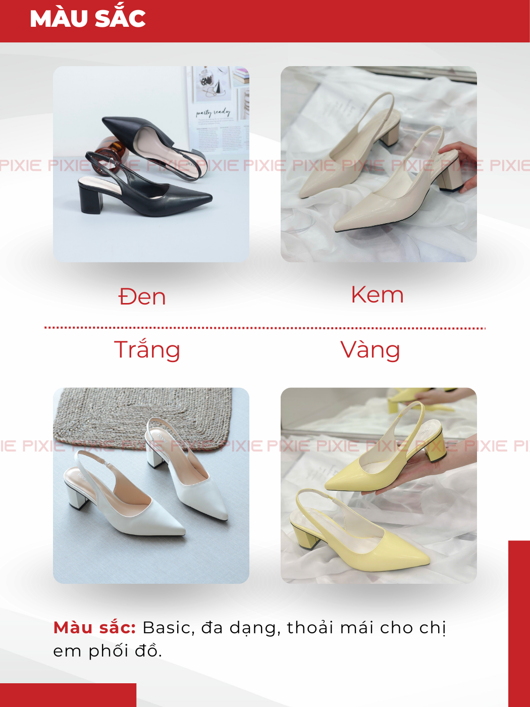 Mô tả Giày Cao Gót 5cm SlingBack Hậu Thun Pixie H350 - 4