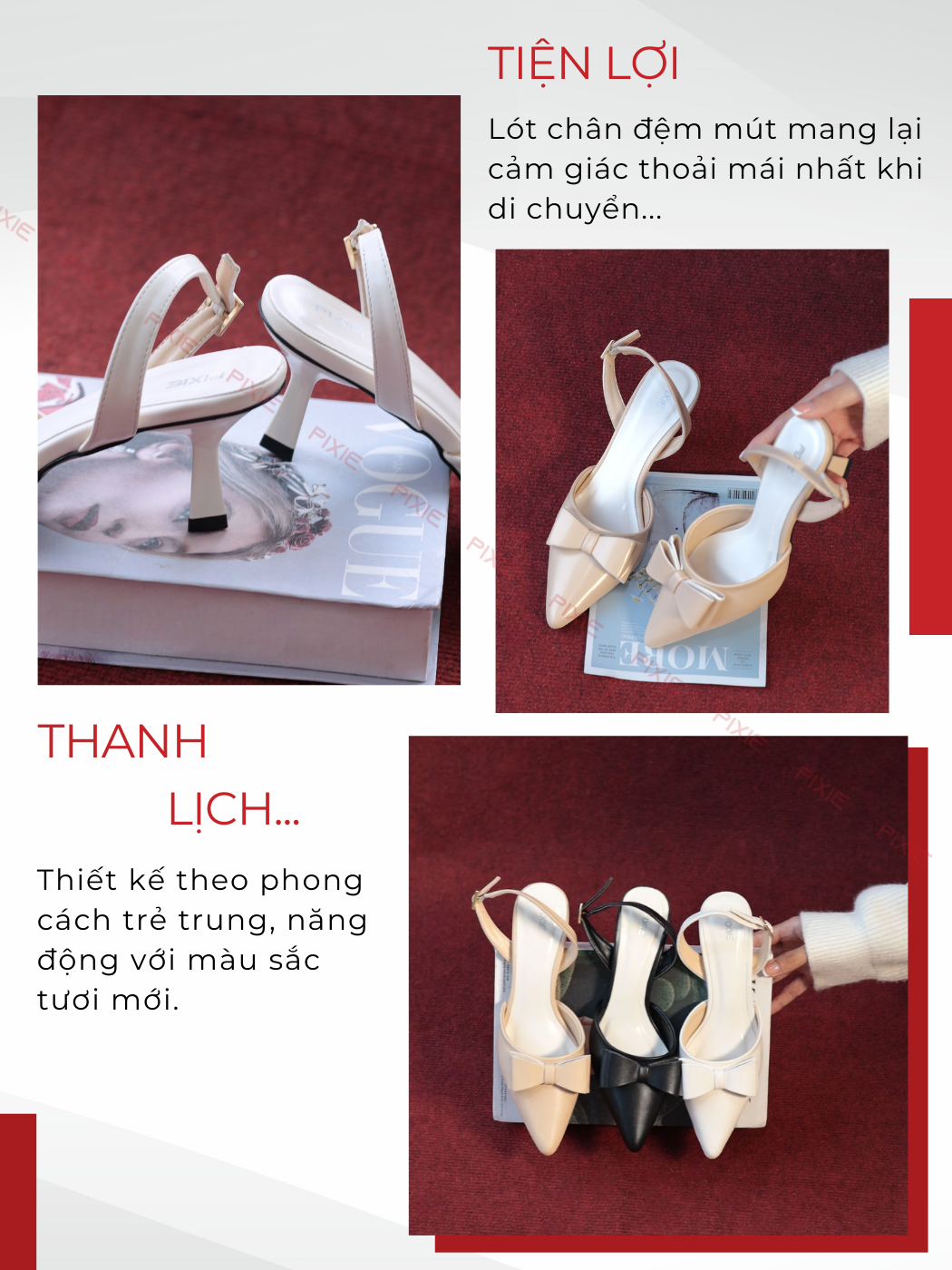 Mô tả Giày Cao Gót Slingback 5cm Mũi Nhọn Pixie H370 - 5