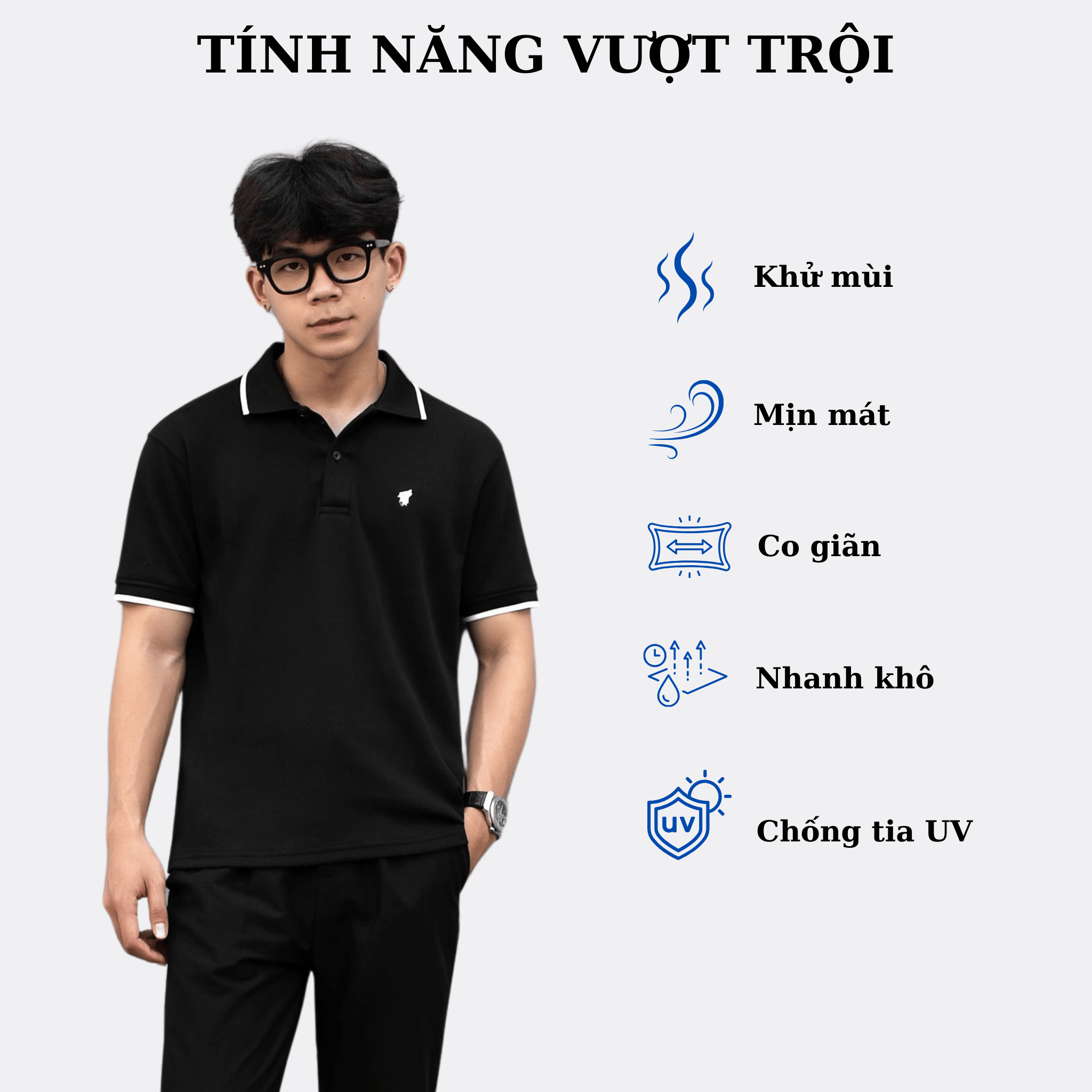 Mô tả Áo thun polo nam ngắn tay LADOS-9180 thun cá sấu interlock basic trẻ trung, phong cách Hàn Quốc - 1