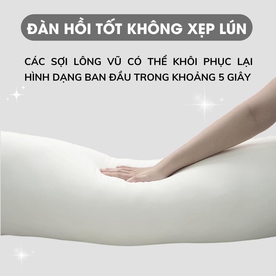 Ruột Gối Ôm Lông Vũ Cao Cấp Đường may