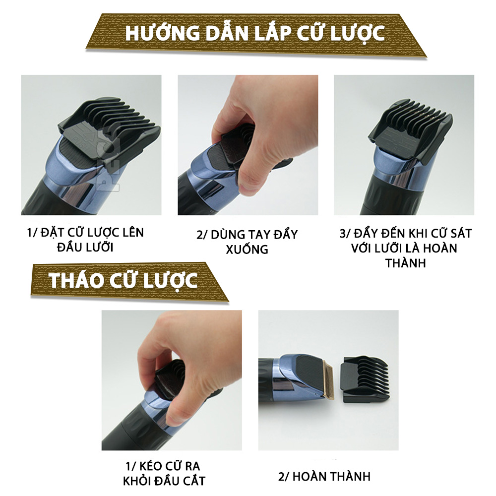 Mô tả Tông đơ cắt tóc không dây Kemei KM-1255 dùng cho cá nhân và gia đình - Hàng chính hãng - 11