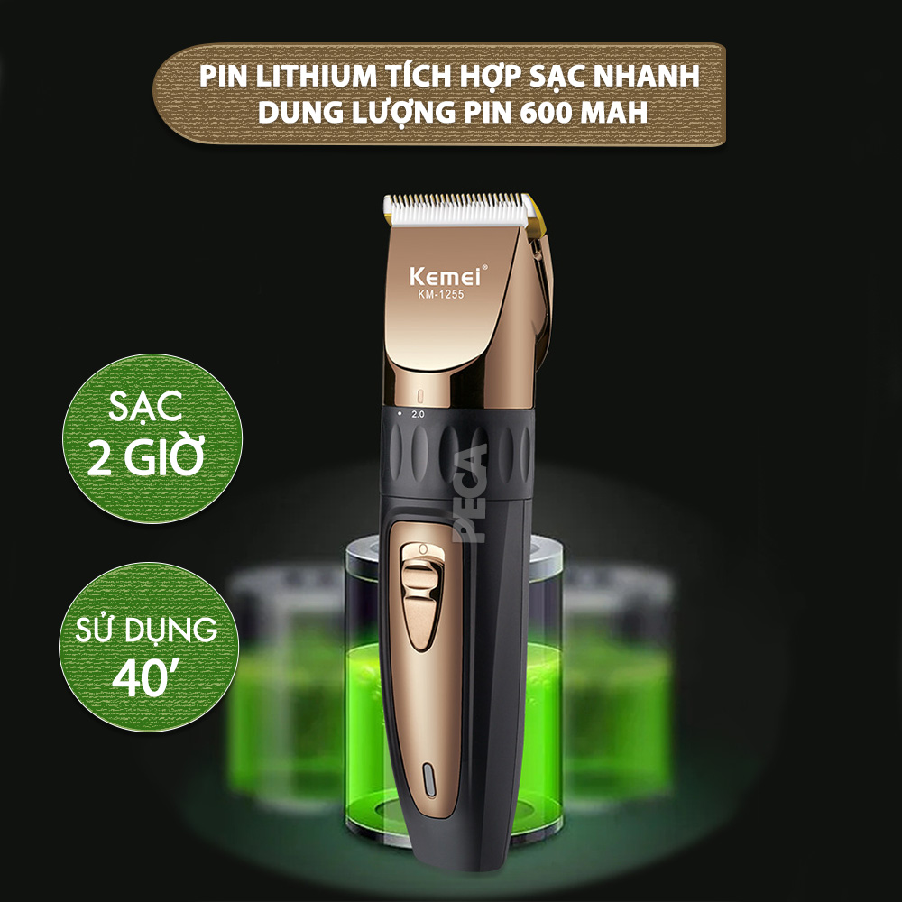 Mô tả Tông đơ cắt tóc không dây Kemei KM-1255 dùng cho cá nhân và gia đình - Hàng chính hãng - 8
