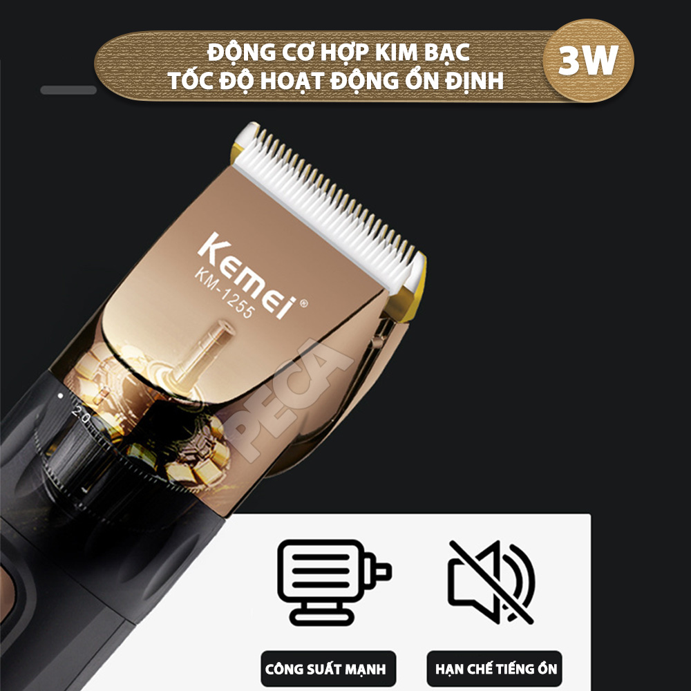 Mô tả Tông đơ cắt tóc không dây Kemei KM-1255 dùng cho cá nhân và gia đình - Hàng chính hãng - 7