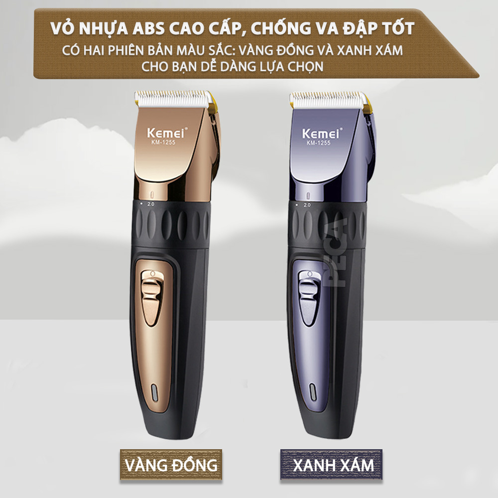 Mô tả Tông đơ cắt tóc không dây Kemei KM-1255 dùng cho cá nhân và gia đình - Hàng chính hãng - 2
