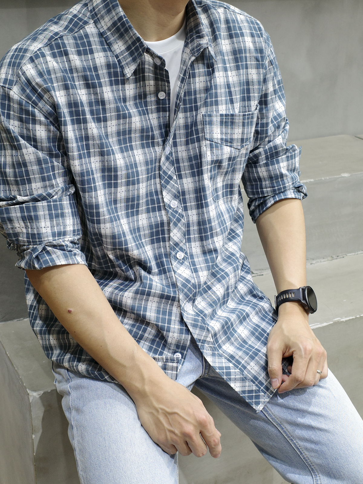 Áo Sơ Mi Nam Cotton Đũi DNST 8837