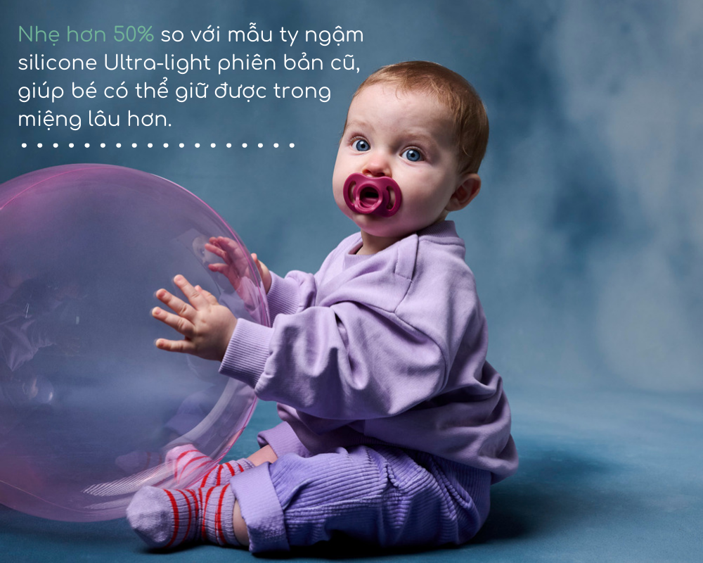 Mô tả Ty Ngậm Silicon Siêu Nhẹ Cho Bé Tommee Tippee Ultra Light Cho Bé - 4