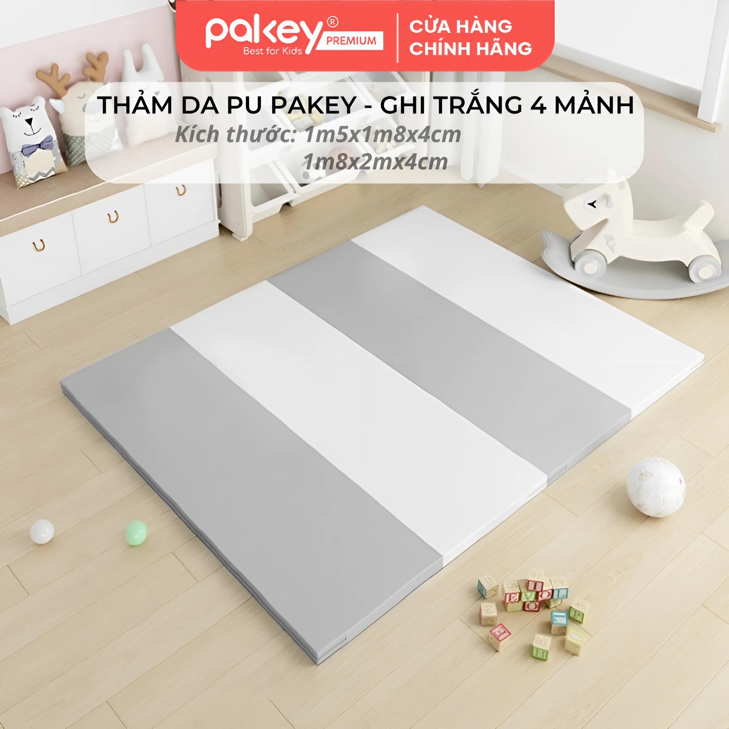 Mô tả Thảm Chất Liệu Da PU Pakey Cao Cấp Họa Tiết Voi Đáng Yêu, Thảm Da PU Trải Sàn Dày 4cm Cho Bé Tập Bò Tập Đi - 2