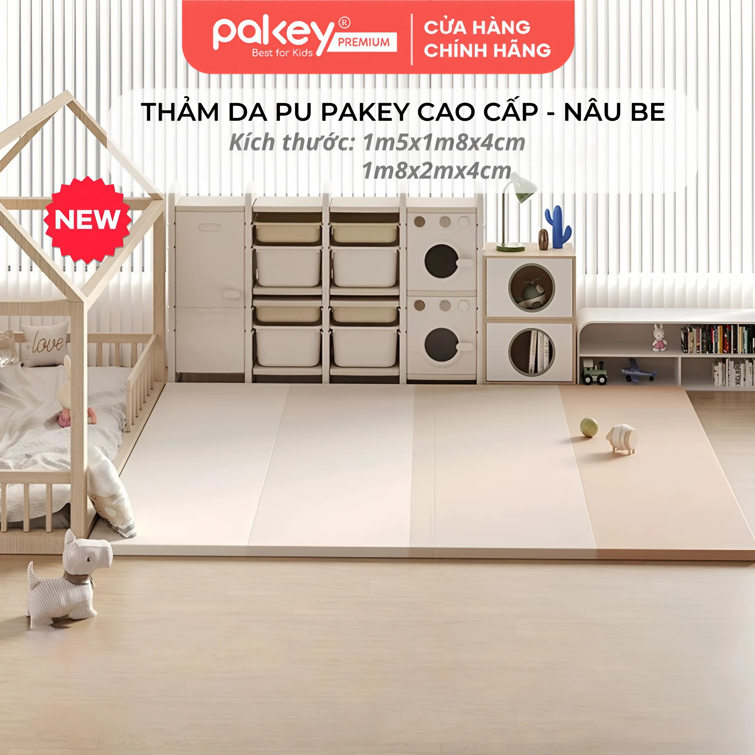 Mô tả Thảm Chất Liệu Da PU Pakey Cao Cấp Họa Tiết Voi Đáng Yêu, Thảm Da PU Trải Sàn Dày 4cm Cho Bé Tập Bò Tập Đi - 4