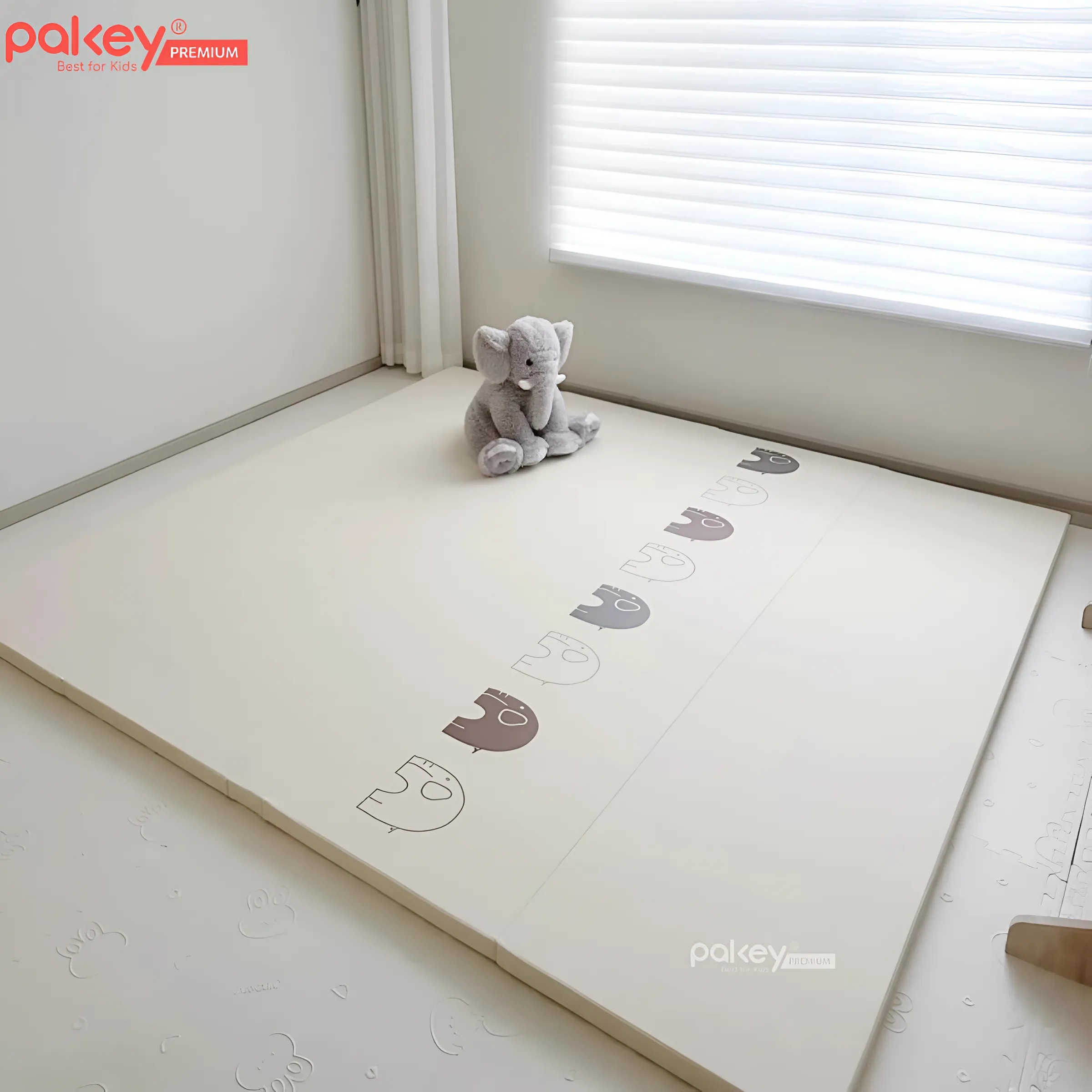 Mô tả Thảm Chất Liệu Da PU Pakey Cao Cấp Họa Tiết Voi Đáng Yêu, Thảm Da PU Trải Sàn Dày 4cm Cho Bé Tập Bò Tập Đi - 9