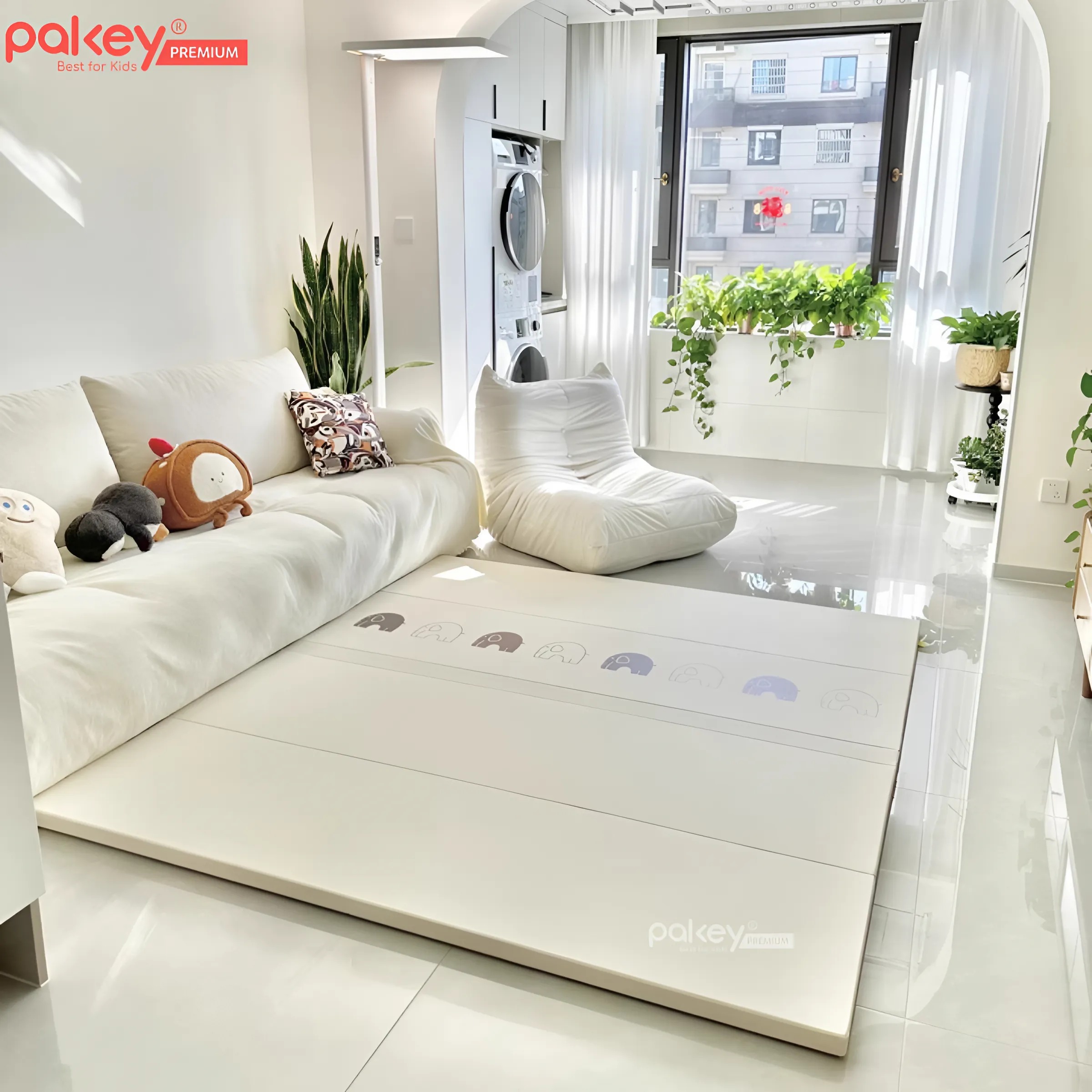Mô tả Thảm Chất Liệu Da PU Pakey Cao Cấp Họa Tiết Voi Đáng Yêu, Thảm Da PU Trải Sàn Dày 4cm Cho Bé Tập Bò Tập Đi - 10