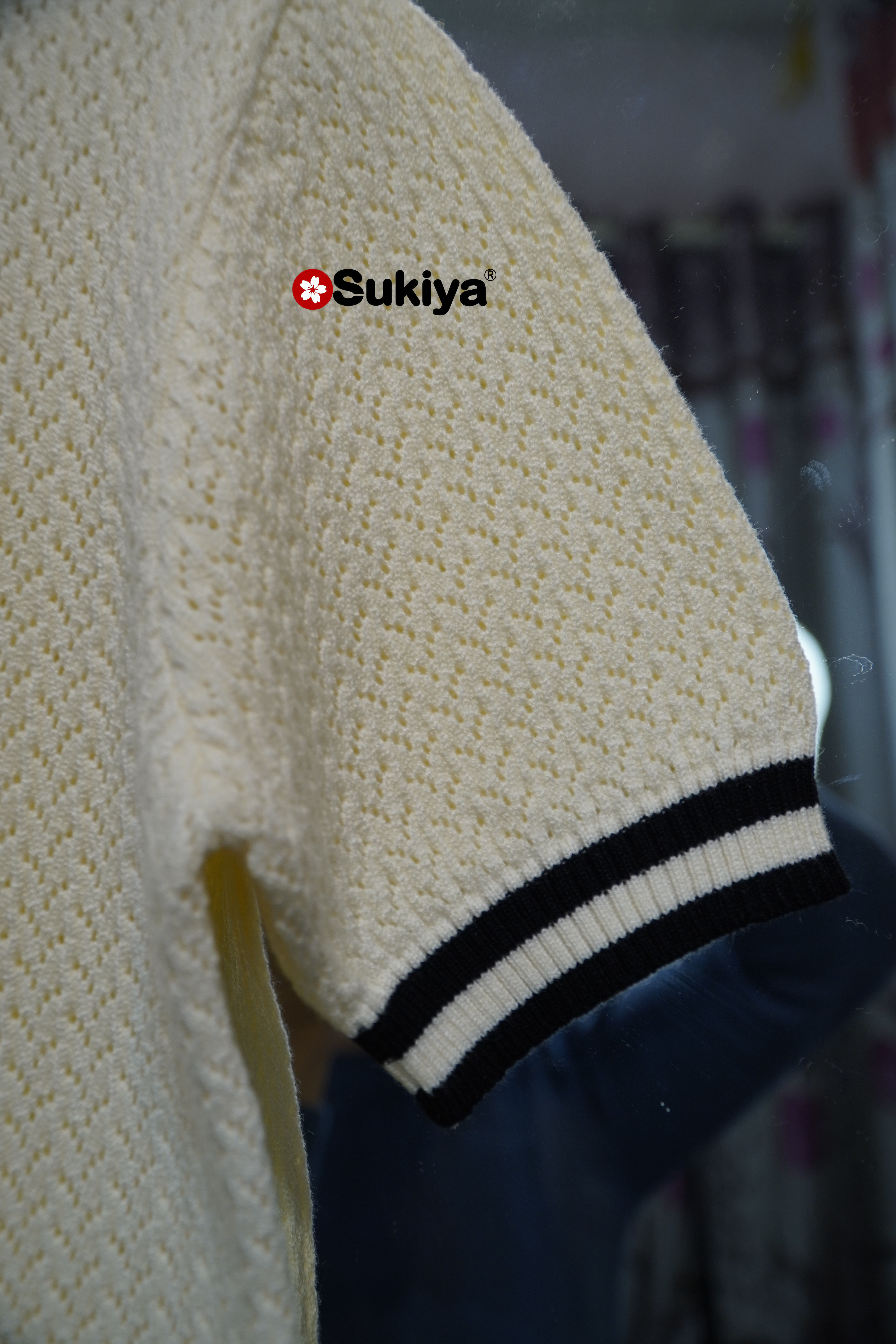 Mô tả Áo Len Polo Nữ SUKIYA Dệt KNIT Cao Cấp Đột Lỗ Thoáng Mát Phồi Màu Trẻ Trung Năng Động AL109 - 8