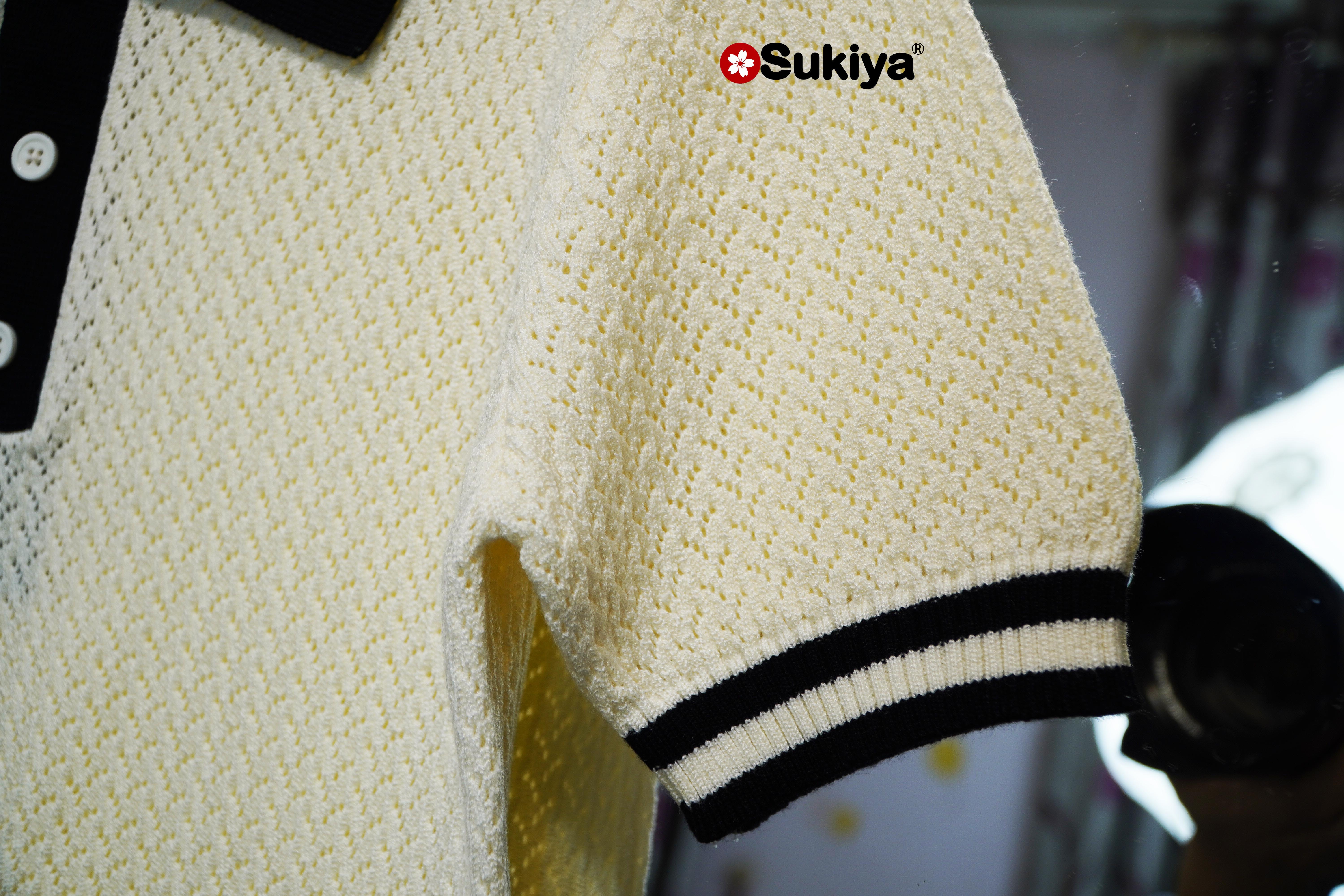 Mô tả Áo Len Polo Nữ SUKIYA Dệt KNIT Cao Cấp Đột Lỗ Thoáng Mát Phồi Màu Trẻ Trung Năng Động AL109 - 9