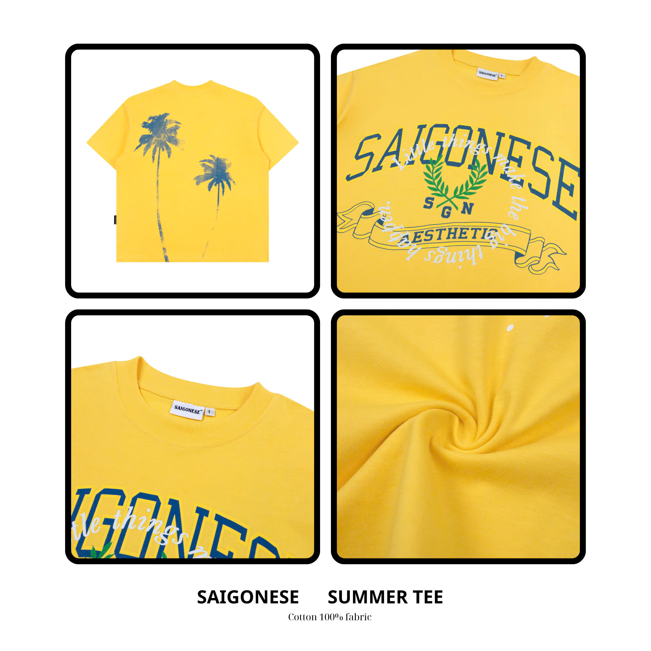 Mô tả Áo Thun Boxy SAIGONESE Chất Cotton Hình In Coconut Summer Form Rộng Unisex Nam Nữ - 2