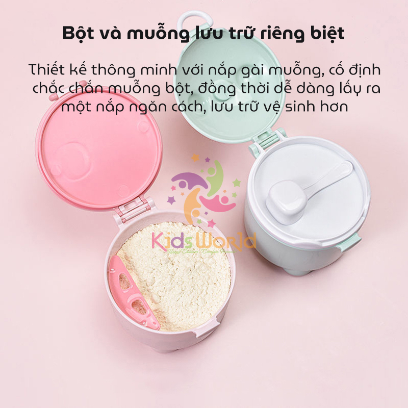 Mô tả Hộp đựng sữa bột, thức ăn KidAndMom Dung Tích 225ml có quai cầm tiện lợi cho mẹ và bé - 12