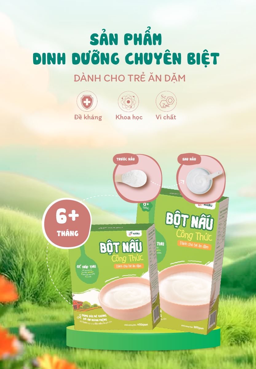 Mô tả Bột nấu Mabu 900gr Công Thức Khoa Học Vượt Trội dinh dưỡng toàn diện cho bé từ 6th tuổi ăn dặm - 1