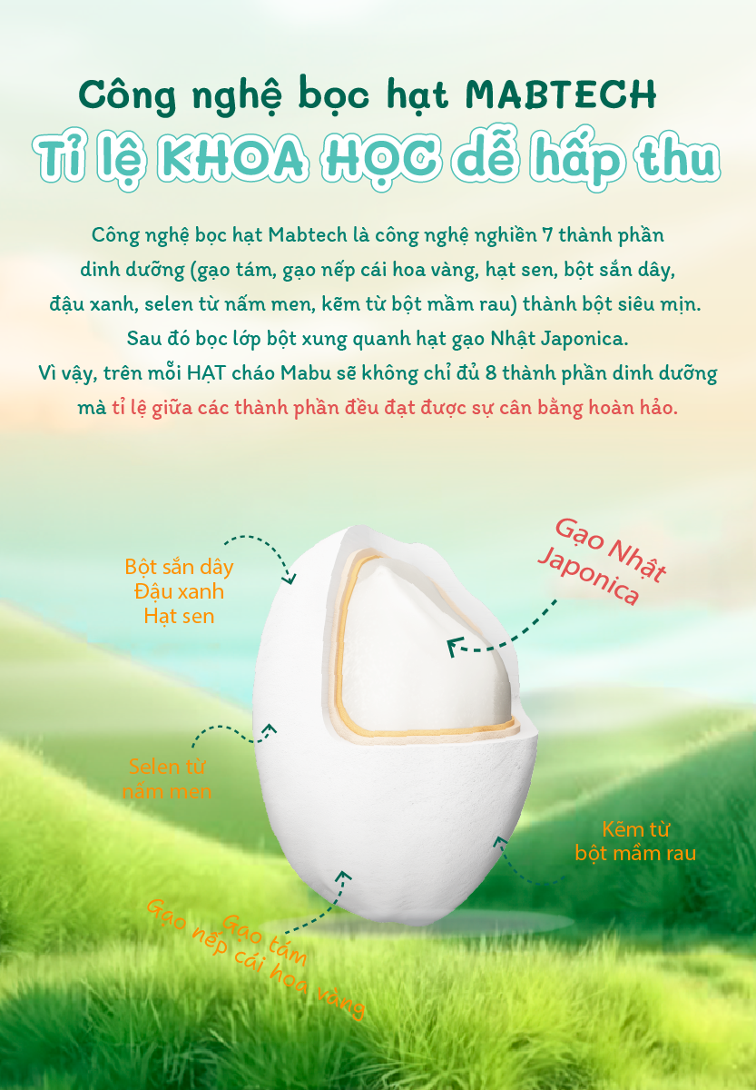 Mô tả Cháo nấu Mabu hạt vỡ 900gr Công Thức Khoa Học Vượt Trội Cho Bé từ 8th tuổi ăn dặm dinh dưỡng - 4