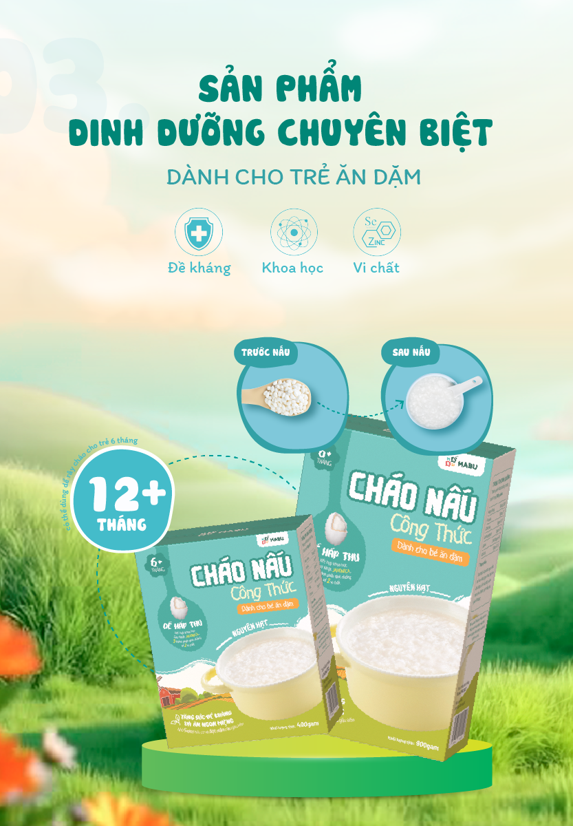 Mô tả Combo 7 cháo nấu công thức Mabu nguyên hạt cho bé ăn dặm - 1