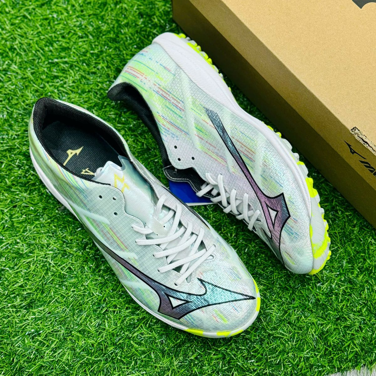 [Chính Hãng] Giày đá bóng nam Mizuno Alpha 2 Elite AS - Trắng/Bạc/Xanh ...