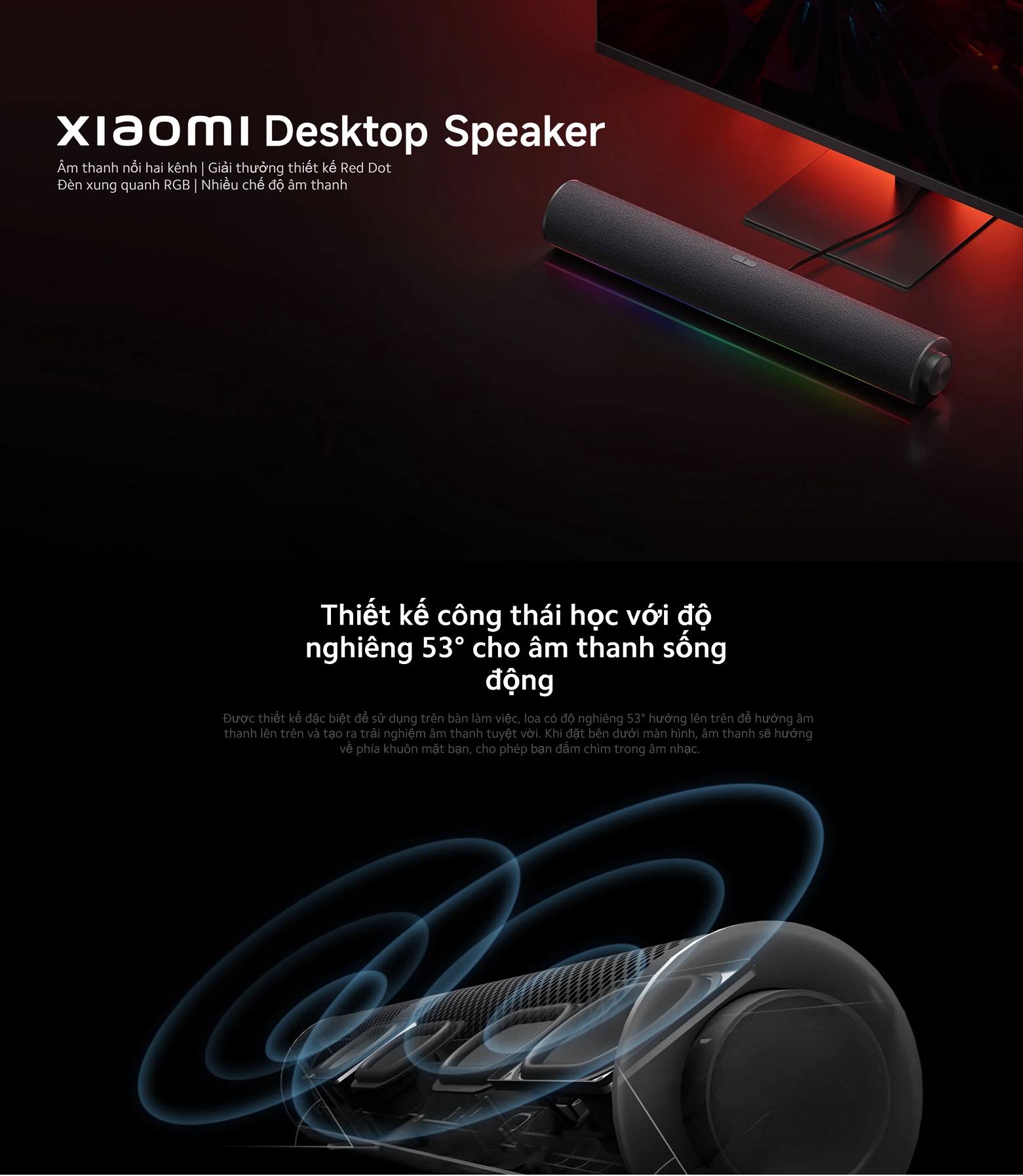 Mô tả Loa Bluetooth Để Bàn Xiaomi Desktop Speaker | Đèn đổi màu RGB | Nhiều chế độ âm thanh | Micro Tích Hợp | BH 12 tháng - 1