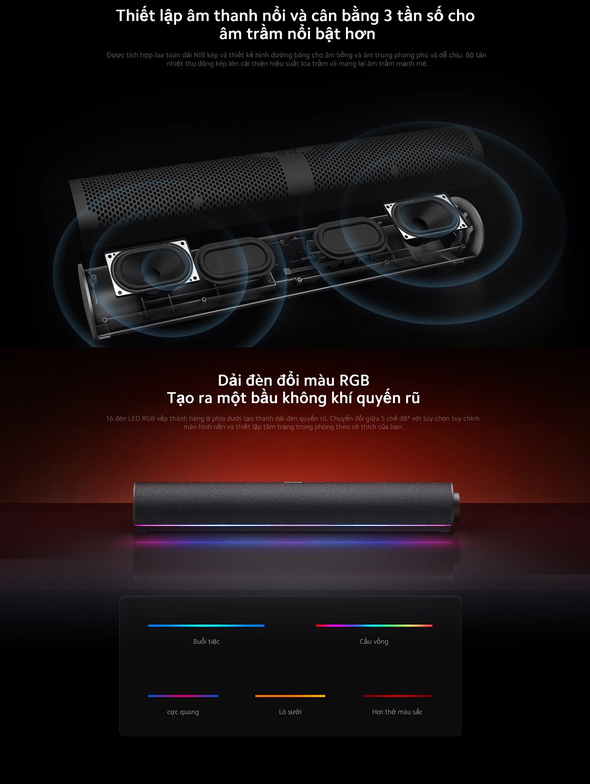 Mô tả Loa Bluetooth Để Bàn Xiaomi Desktop Speaker | Đèn đổi màu RGB | Nhiều chế độ âm thanh | Micro Tích Hợp | BH 12 tháng - 2