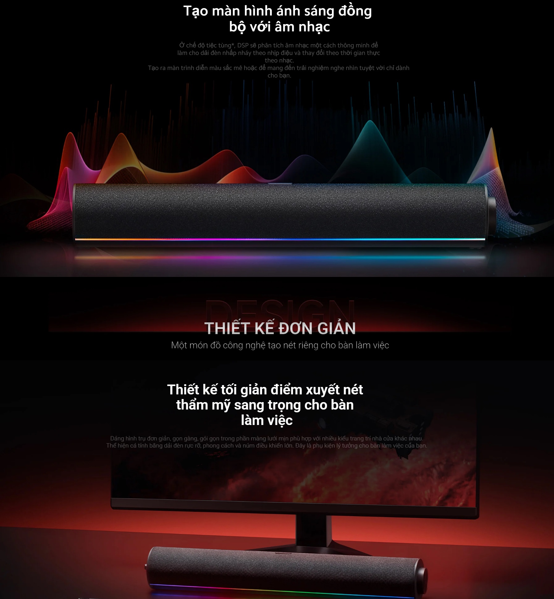 Mô tả Loa Bluetooth Để Bàn Xiaomi Desktop Speaker | Đèn đổi màu RGB | Nhiều chế độ âm thanh | Micro Tích Hợp | BH 12 tháng - 5