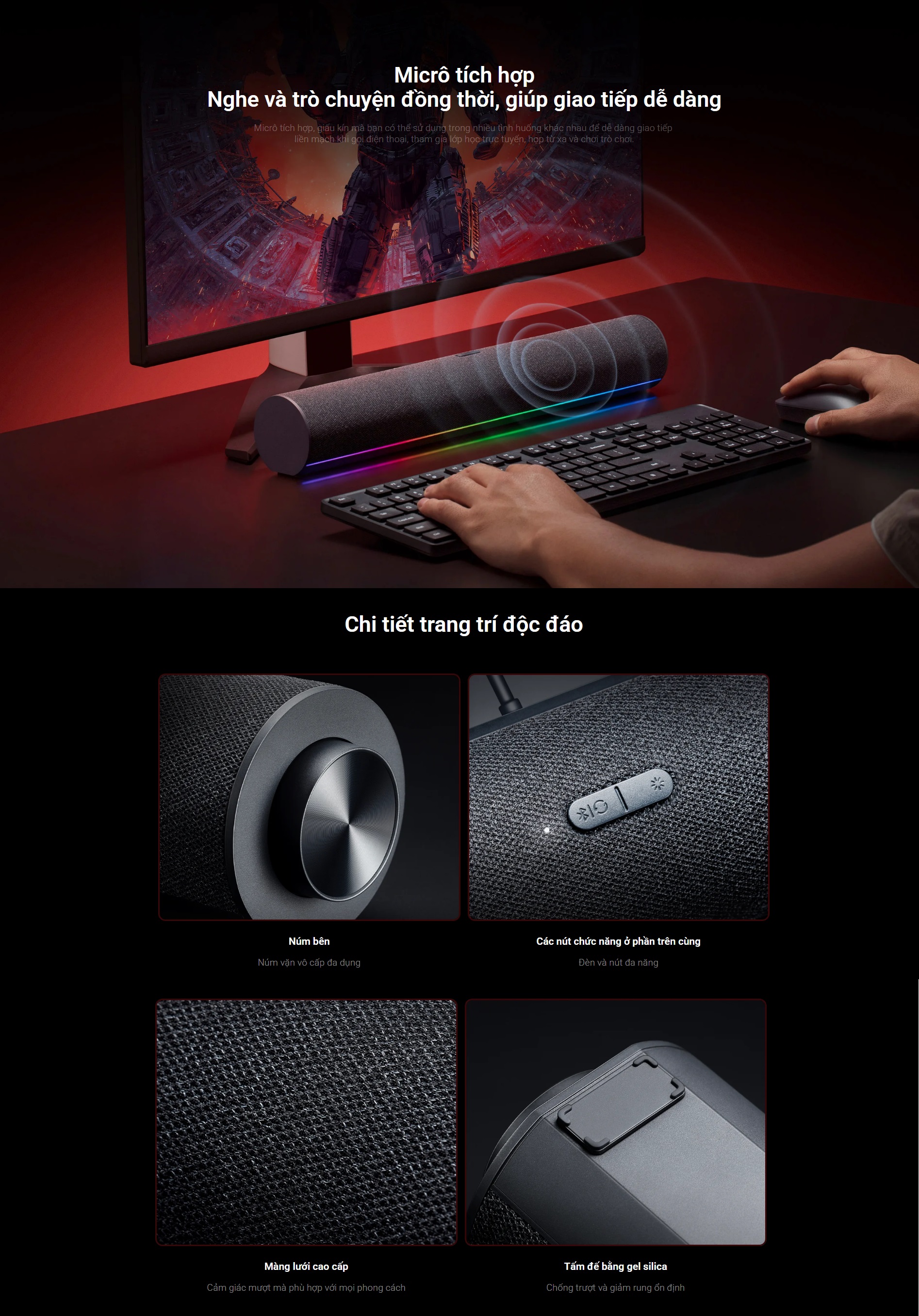 Mô tả Loa Bluetooth Để Bàn Xiaomi Desktop Speaker | Đèn đổi màu RGB | Nhiều chế độ âm thanh | Micro Tích Hợp | BH 12 tháng - 6