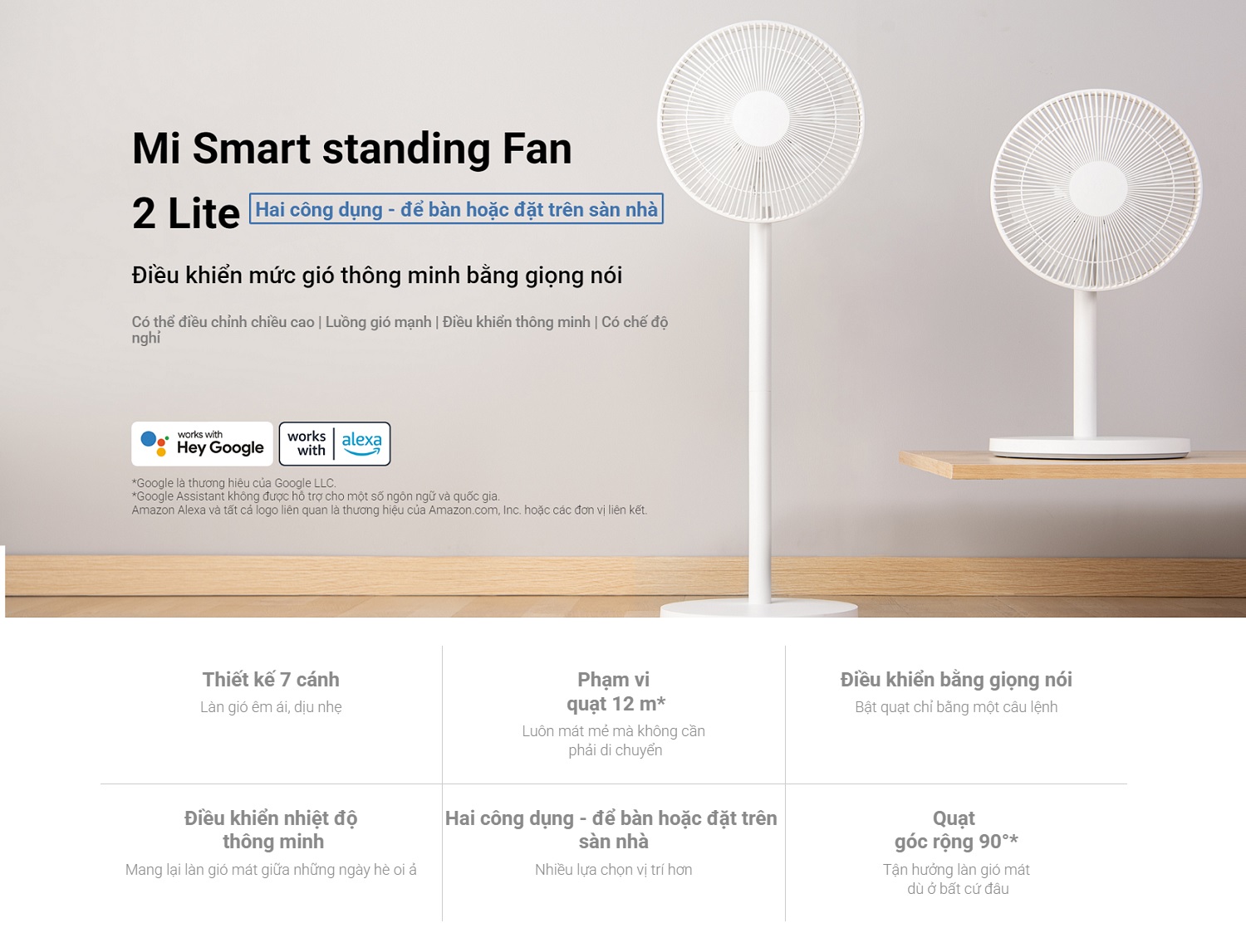 Mô tả Quạt Thông Minh Xiaomi Mi Smart Standing Fan 2 Lite EU | Điều Khiển Thông Minh Bằng Giọng Nói | Bảo Hành 12 Tháng - 1