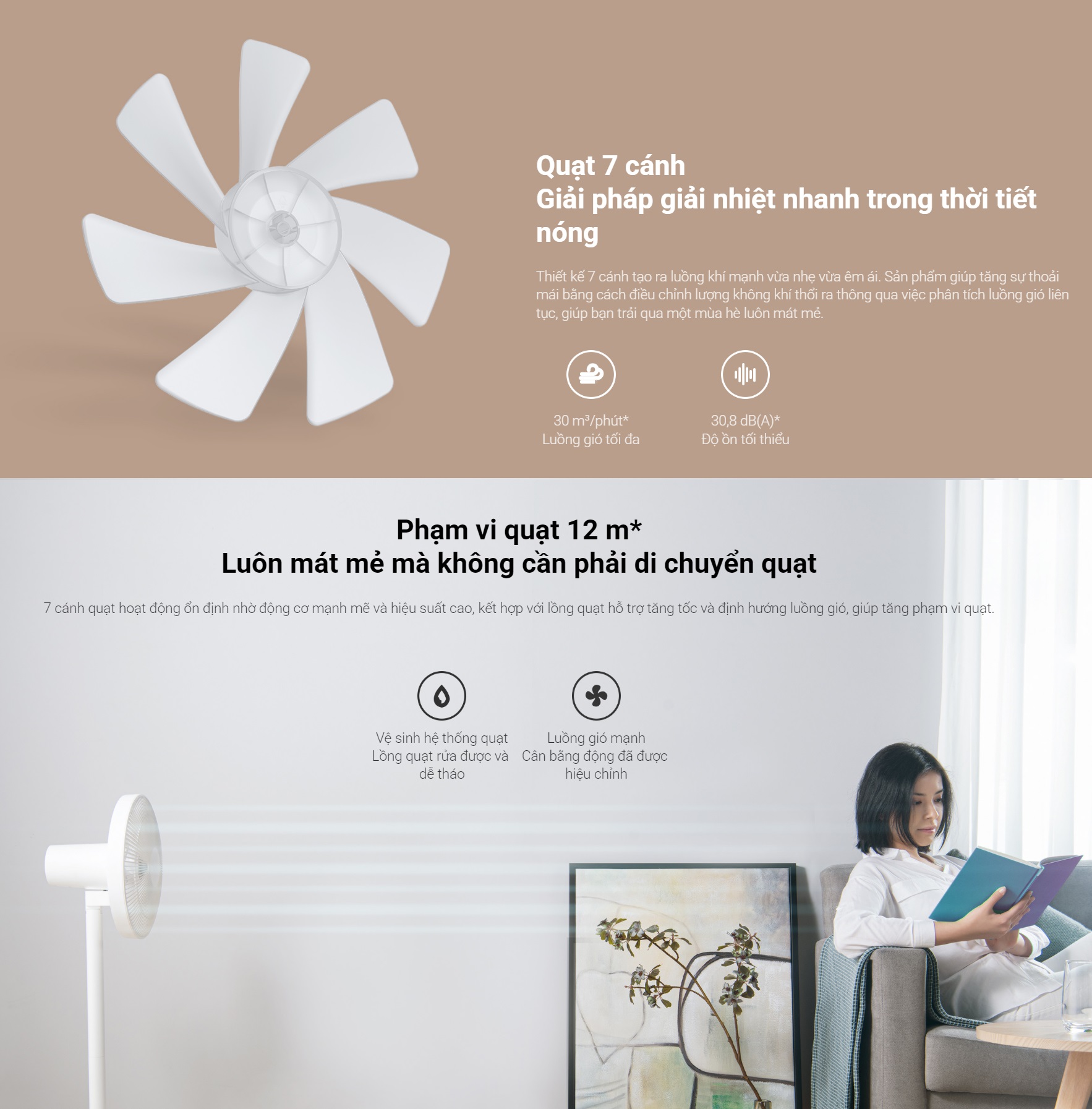 Mô tả Quạt Thông Minh Xiaomi Mi Smart Standing Fan 2 Lite EU | Điều Khiển Thông Minh Bằng Giọng Nói | Bảo Hành 12 Tháng - 2