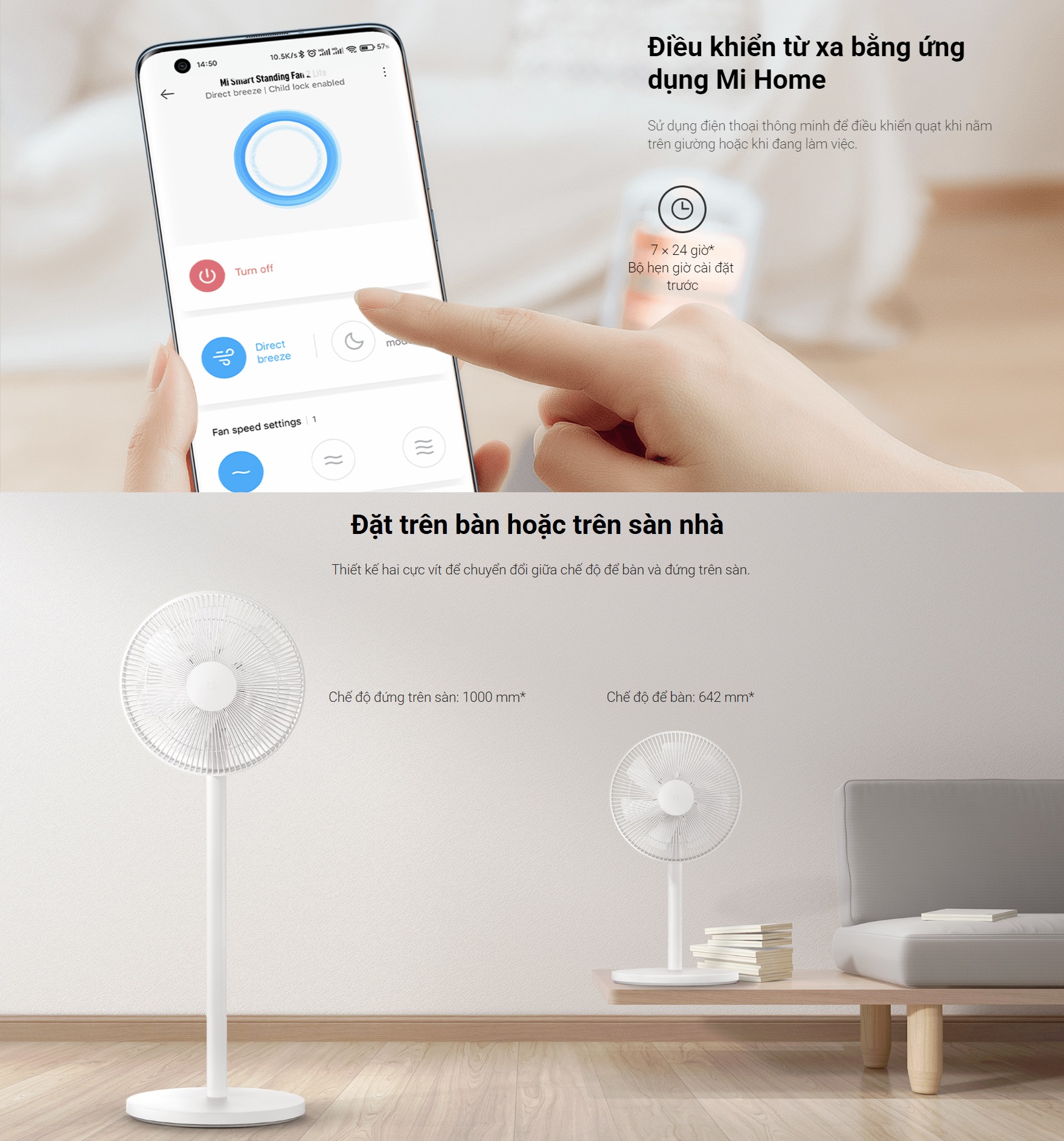 Mô tả Quạt Thông Minh Xiaomi Mi Smart Standing Fan 2 Lite EU | Điều Khiển Thông Minh Bằng Giọng Nói | Bảo Hành 12 Tháng - 4