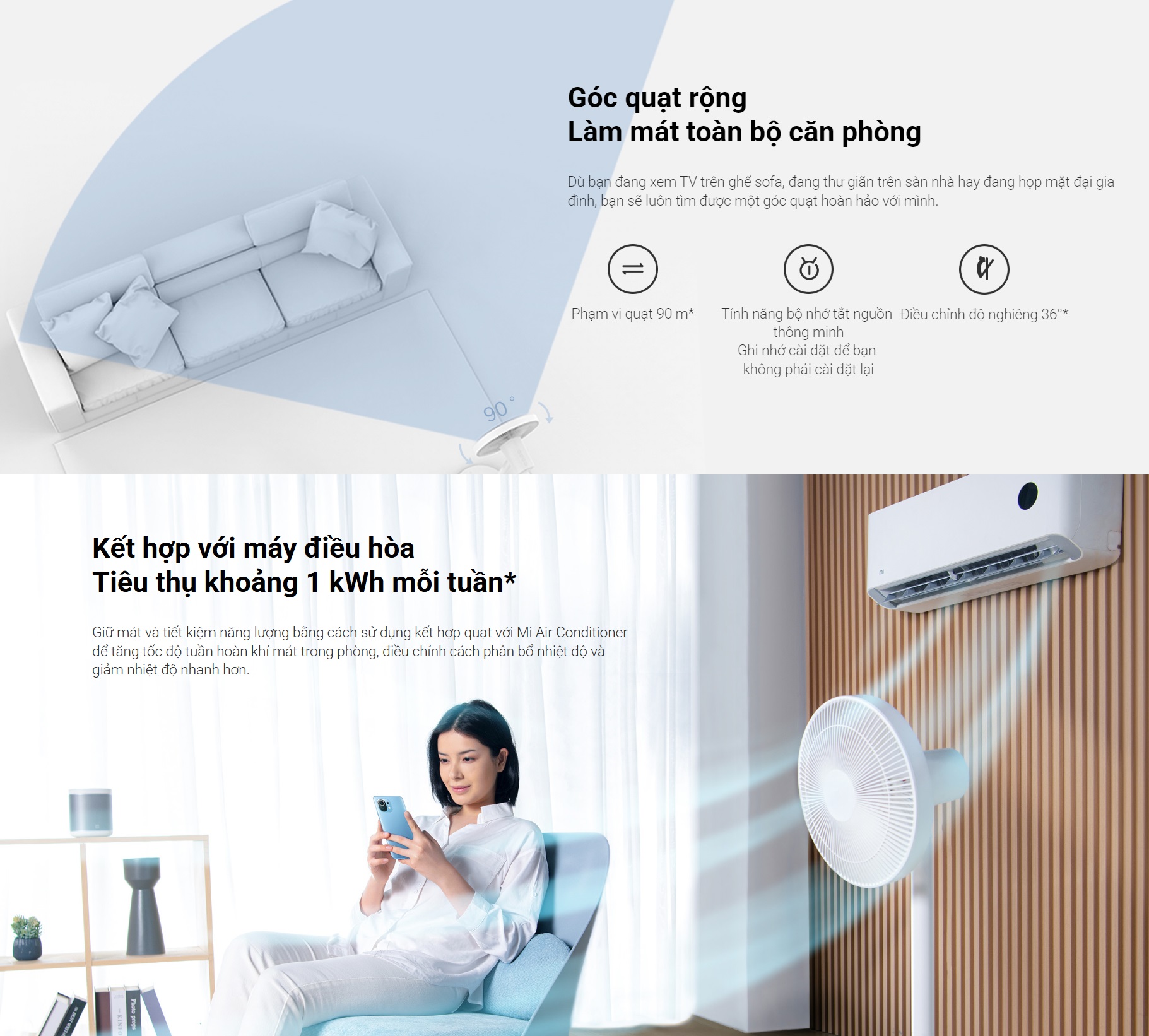 Mô tả Quạt Thông Minh Xiaomi Mi Smart Standing Fan 2 Lite EU | Điều Khiển Thông Minh Bằng Giọng Nói | Bảo Hành 12 Tháng - 5