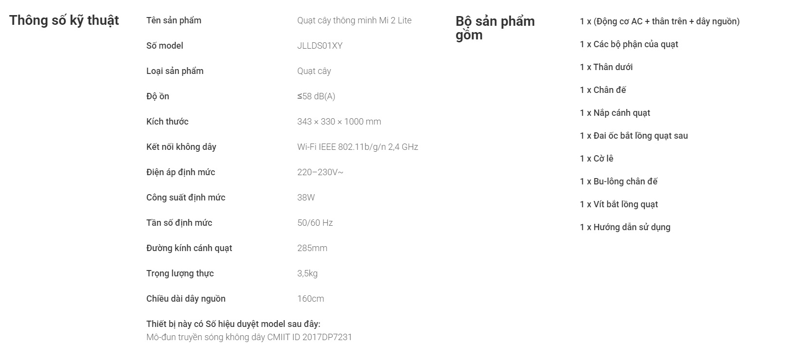 Mô tả Quạt Thông Minh Xiaomi Mi Smart Standing Fan 2 Lite EU | Điều Khiển Thông Minh Bằng Giọng Nói | Bảo Hành 12 Tháng - 9